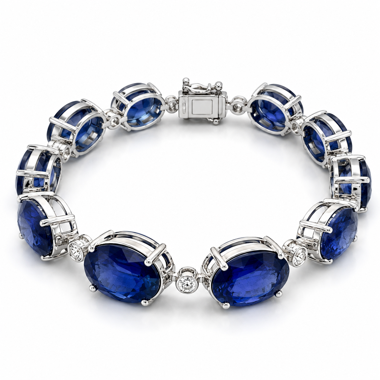 White Gold Sapphire and Diamond Bracelet