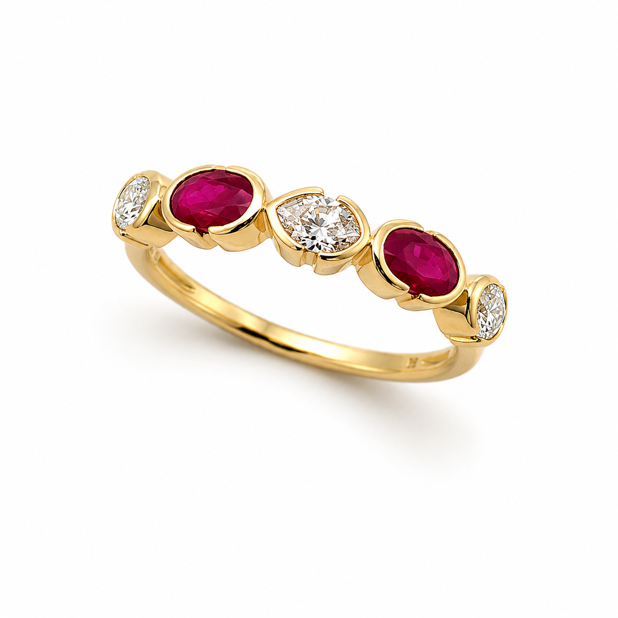 Yellow Gold Ruby and Diamond Ring