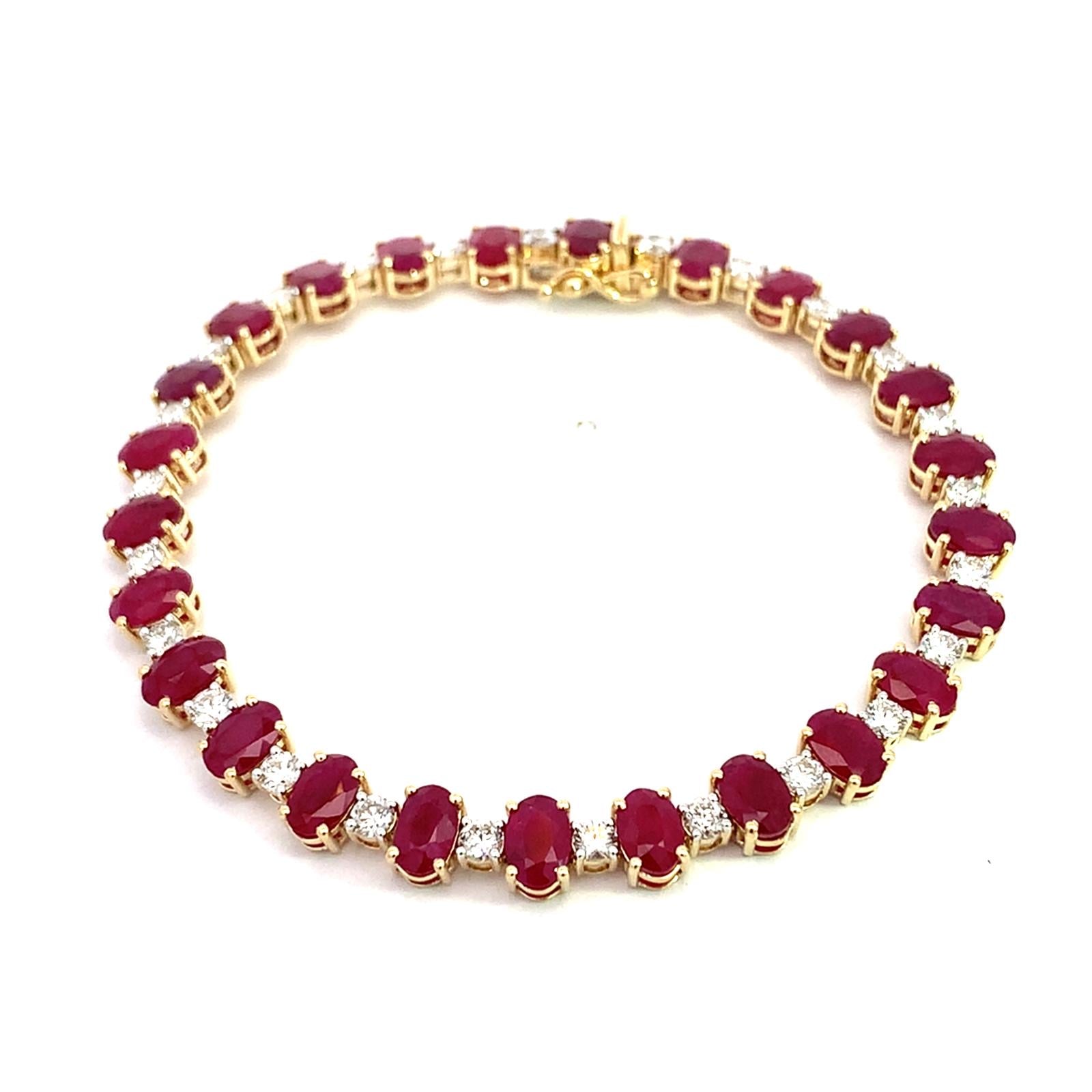 Yellow Gold Ruby and Diamond Bracelet