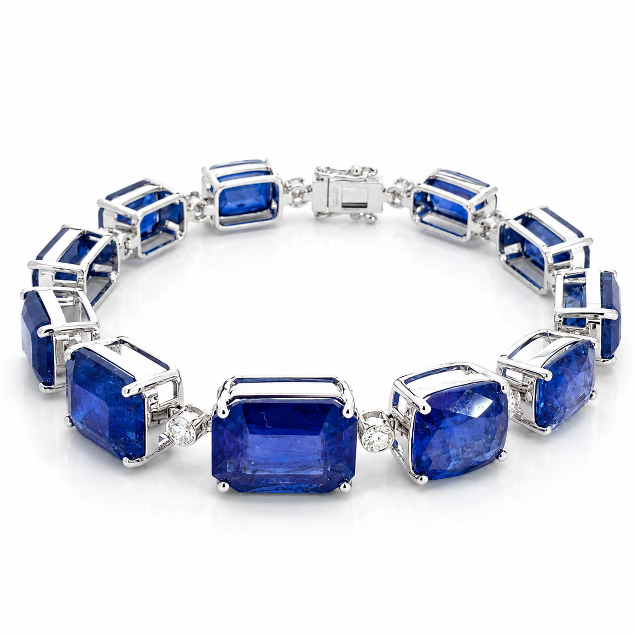 White Gold Sapphire and Diamond Bracelet