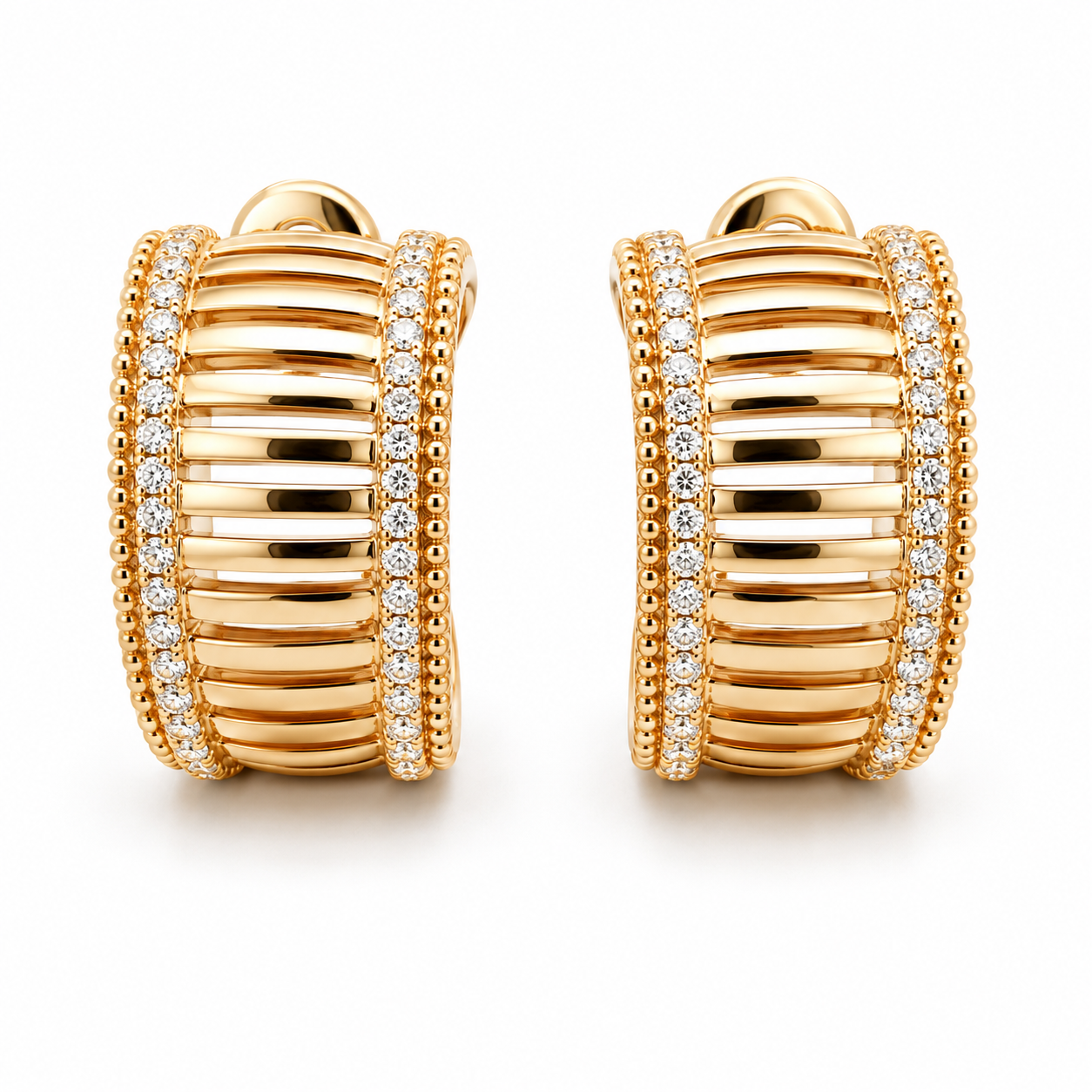 Yellow Gold Diamond Earrings