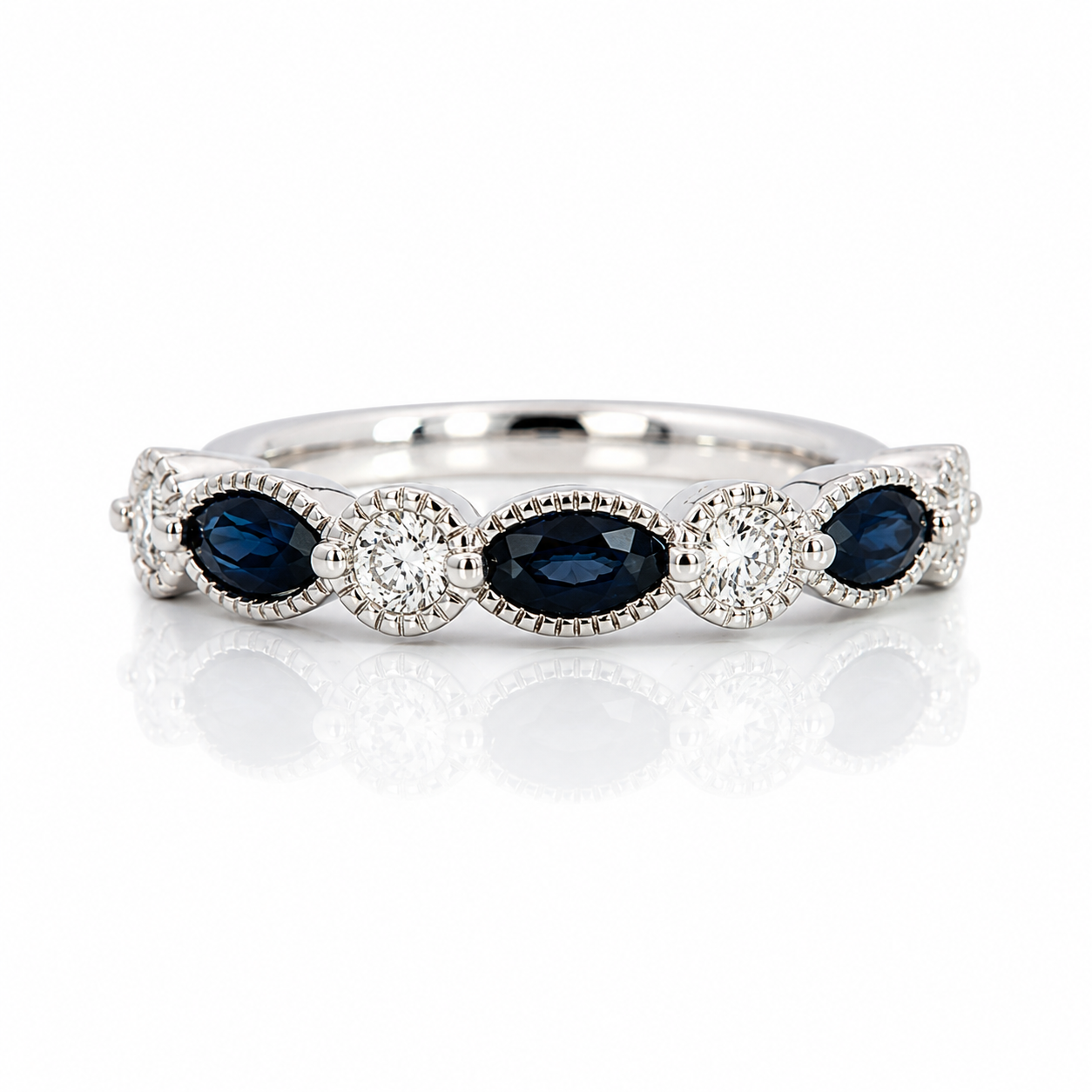 Yellow Gold Sapphire and Diamond Ring