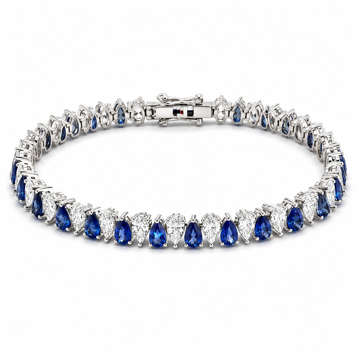 White Gold Diamond and Sapphire Bracelet