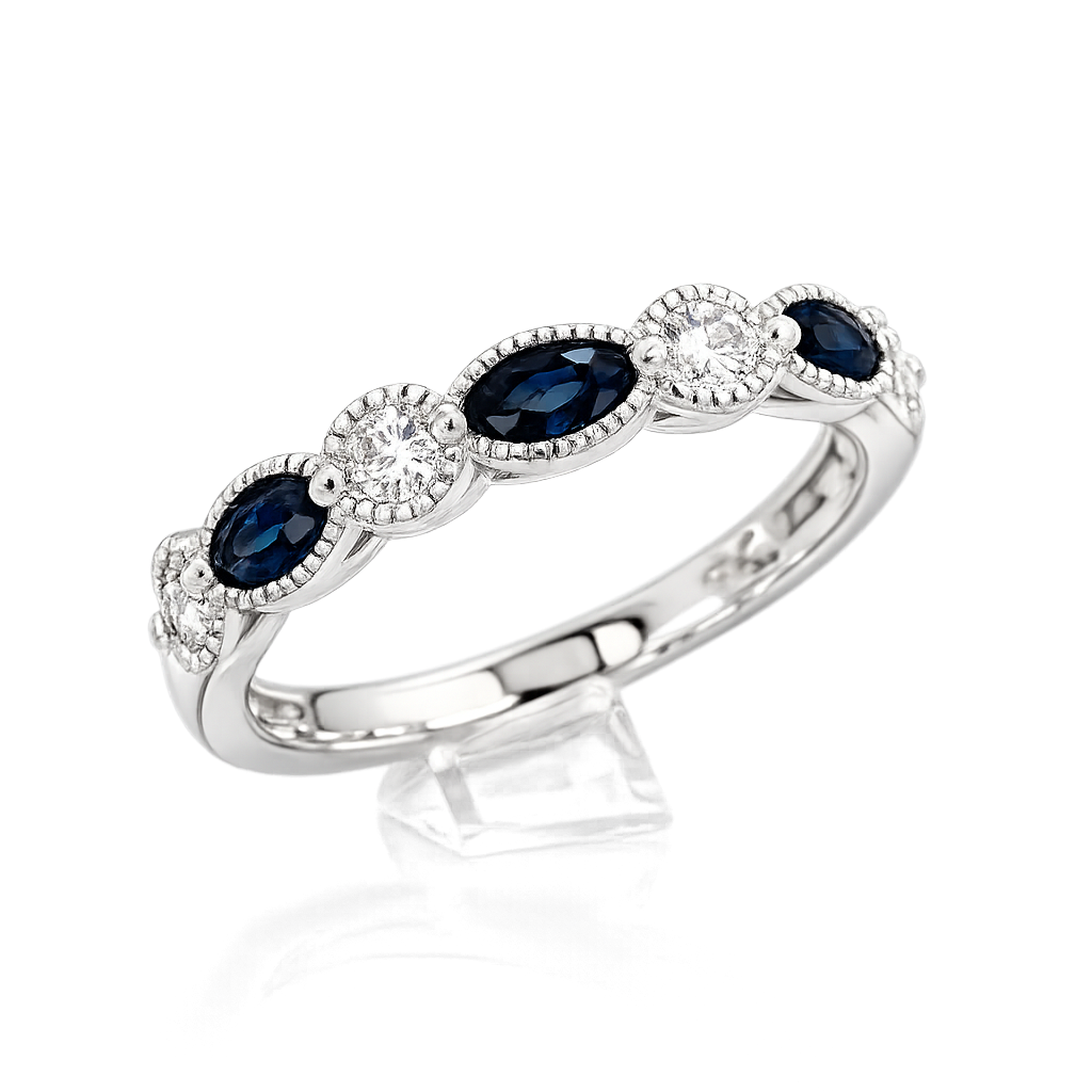 Yellow Gold Sapphire and Diamond Ring