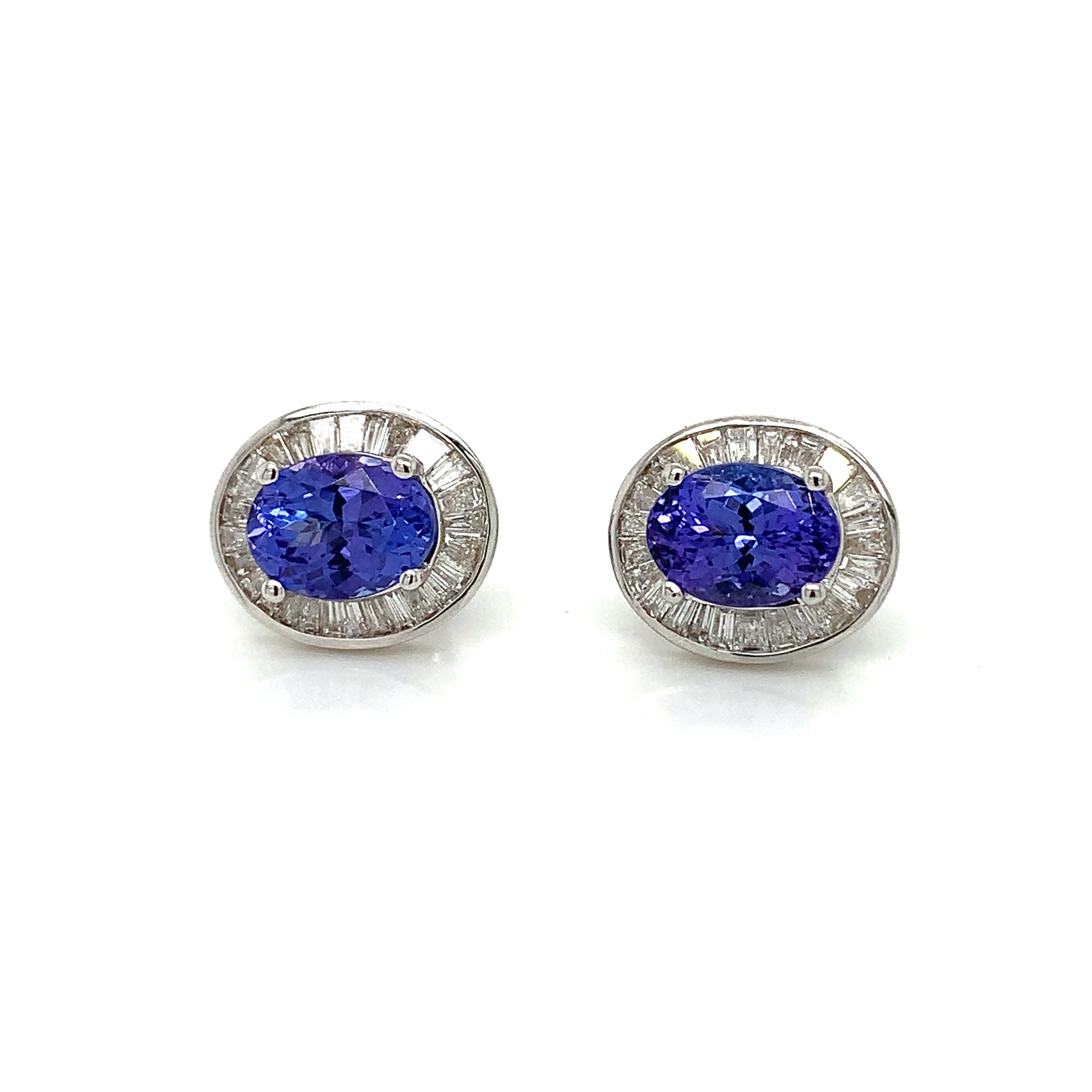 TANZANITE OVAL EARRINGS