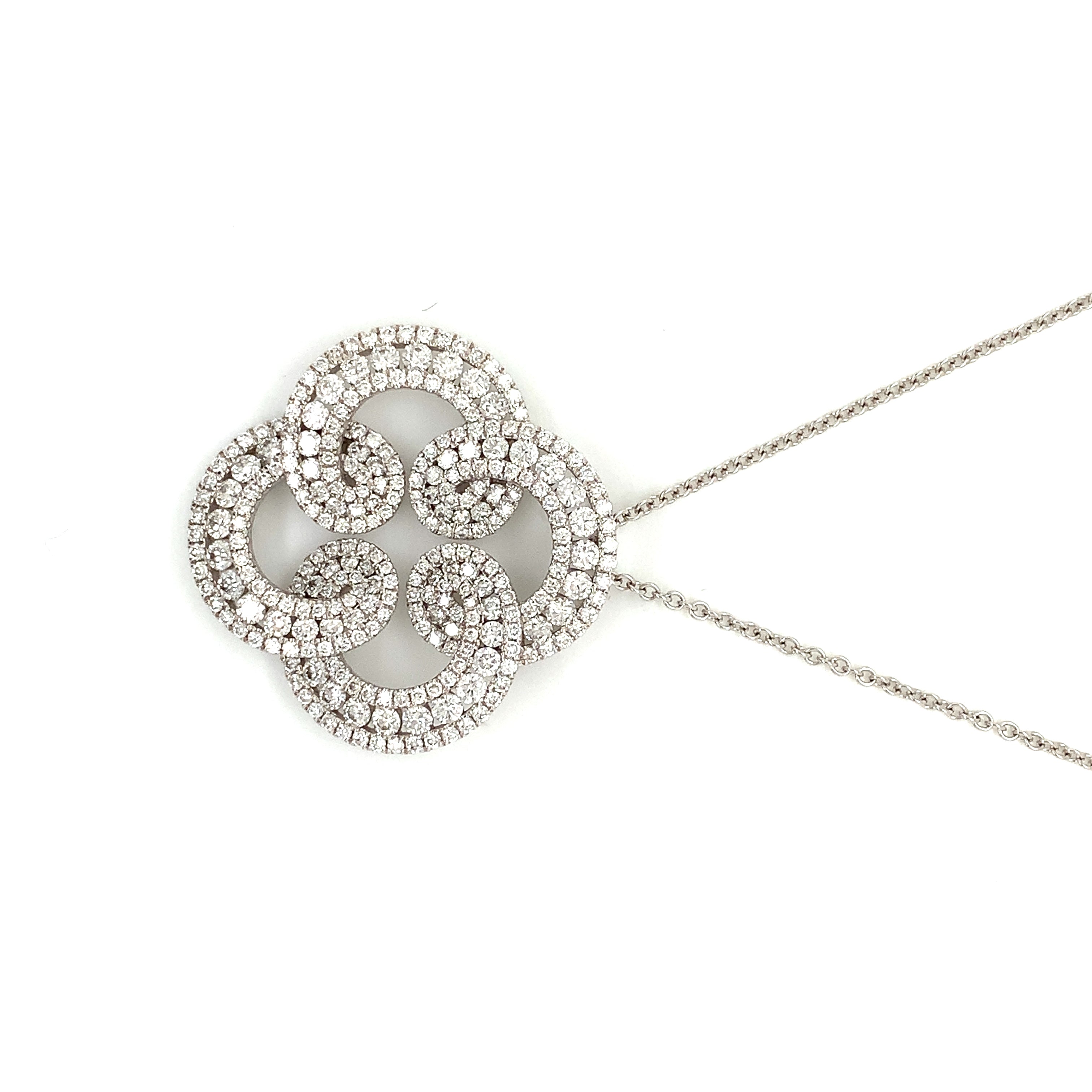 White Gold Pendant Necklace with Diamond Only Stones