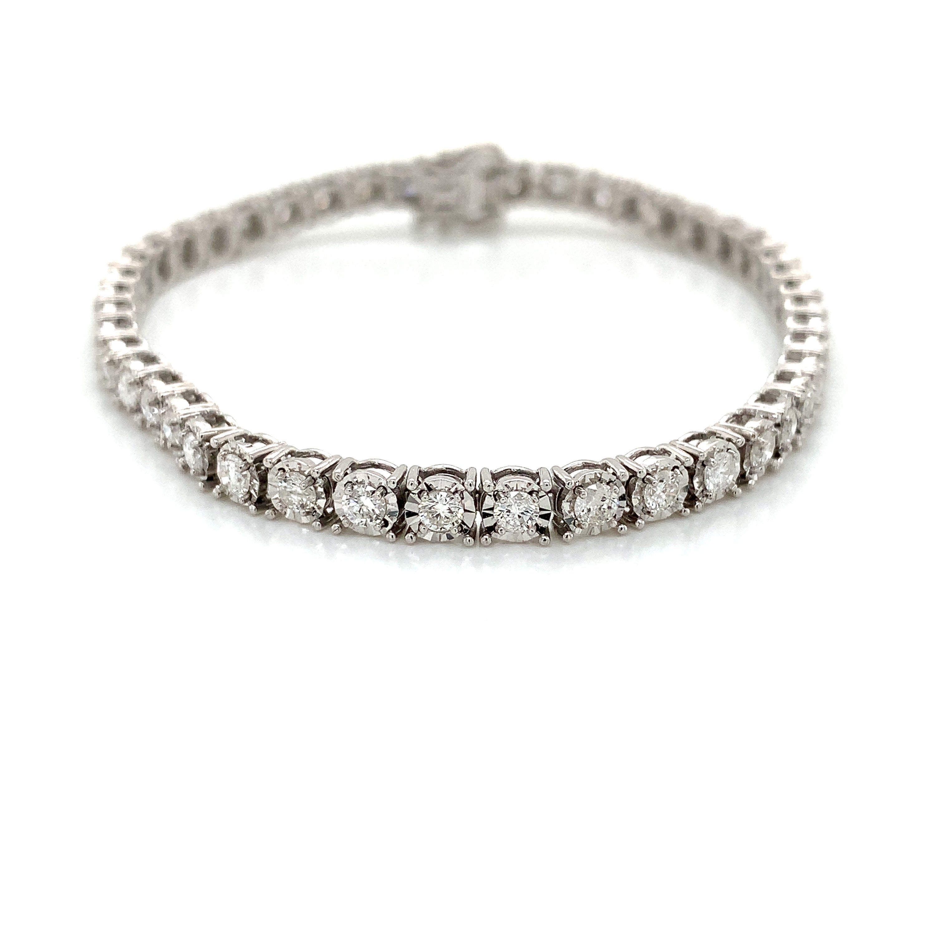 White Gold Tennis Bracelet with Diamond Only Stones
