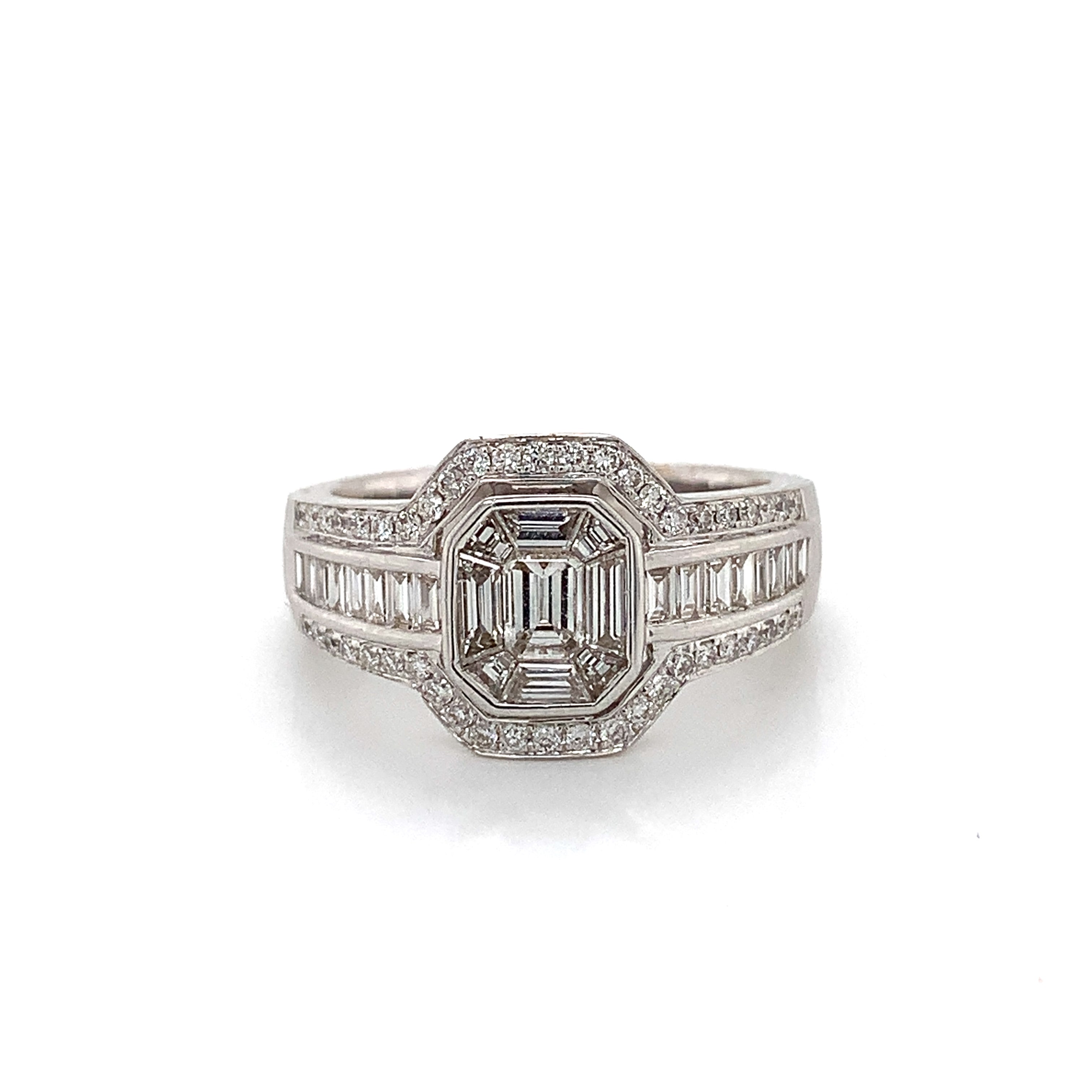 White Gold Ring with Diamond Only Stones