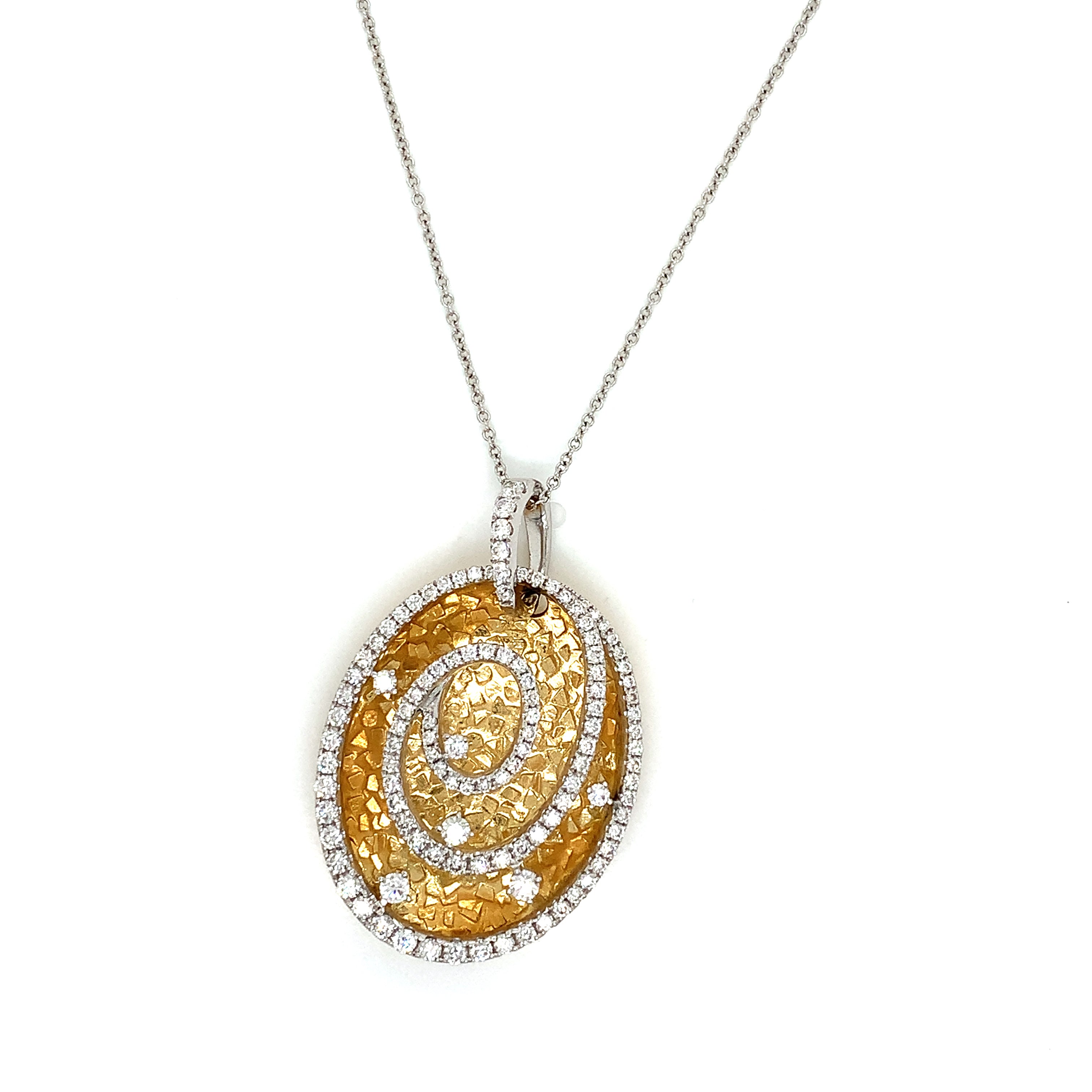 Yellow Gold Pendant Necklace with Diamond Only Stones