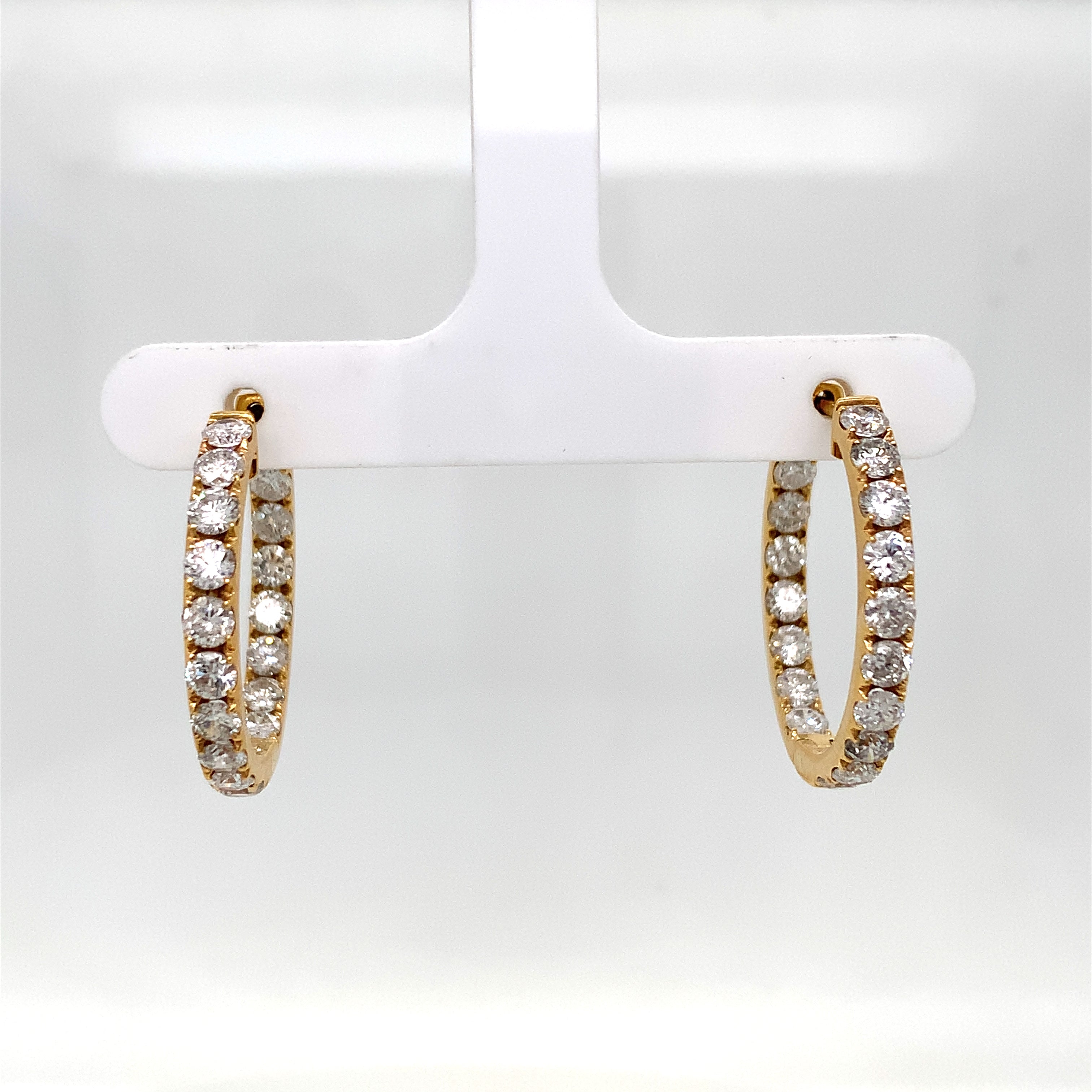 DIAMOND GOLD HOOPS