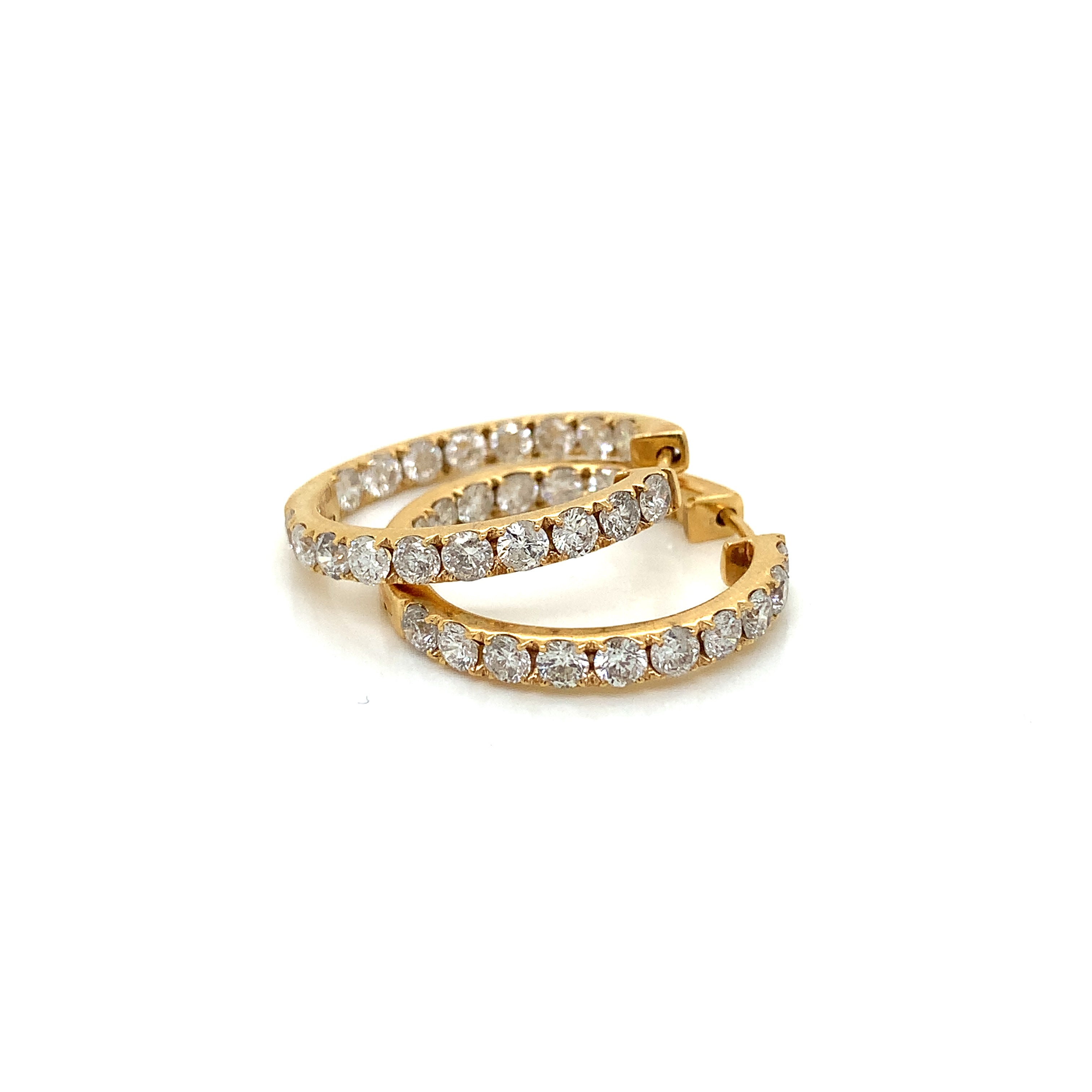 DIAMOND GOLD HOOPS
