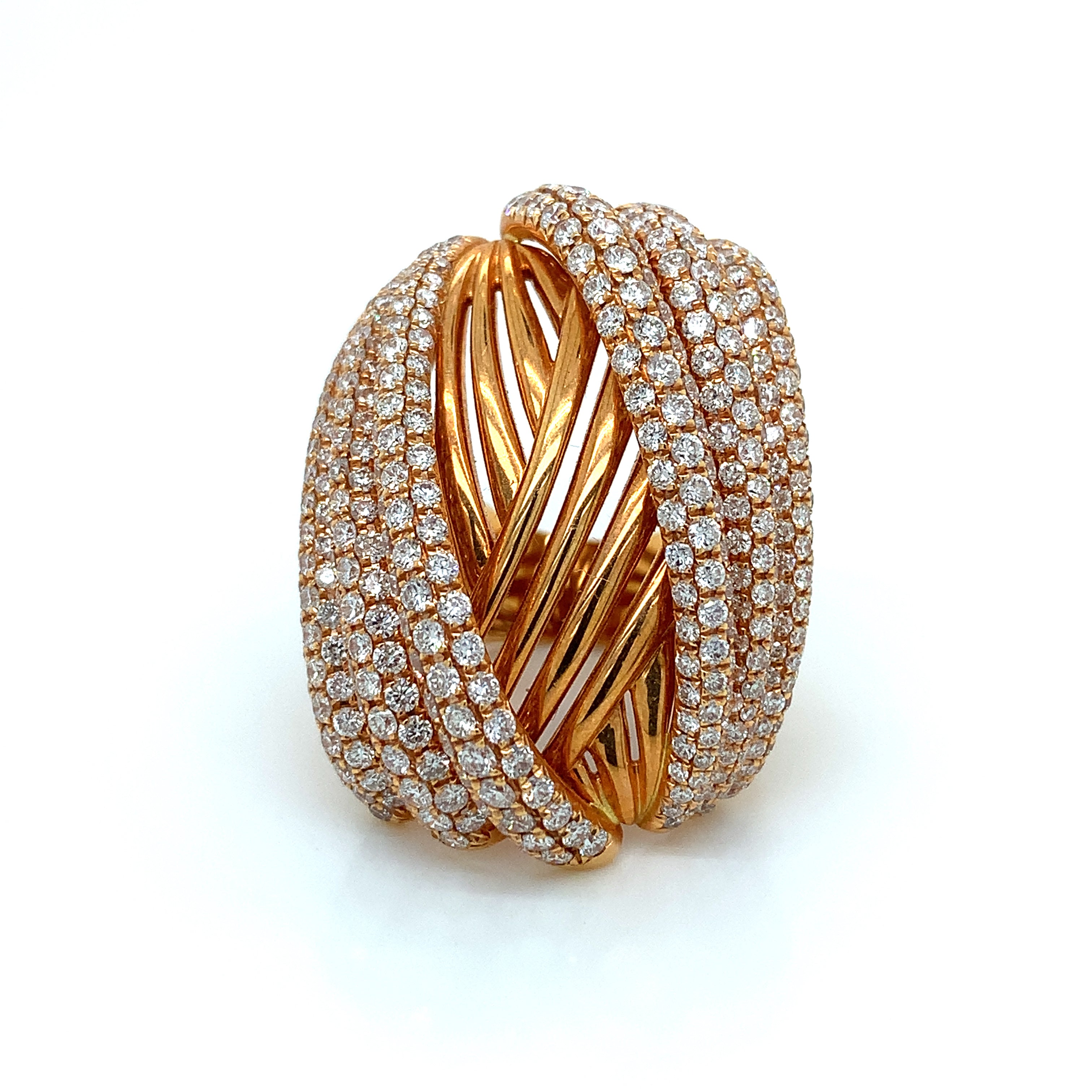 Yellow Gold Ring with Diamond Only Stones