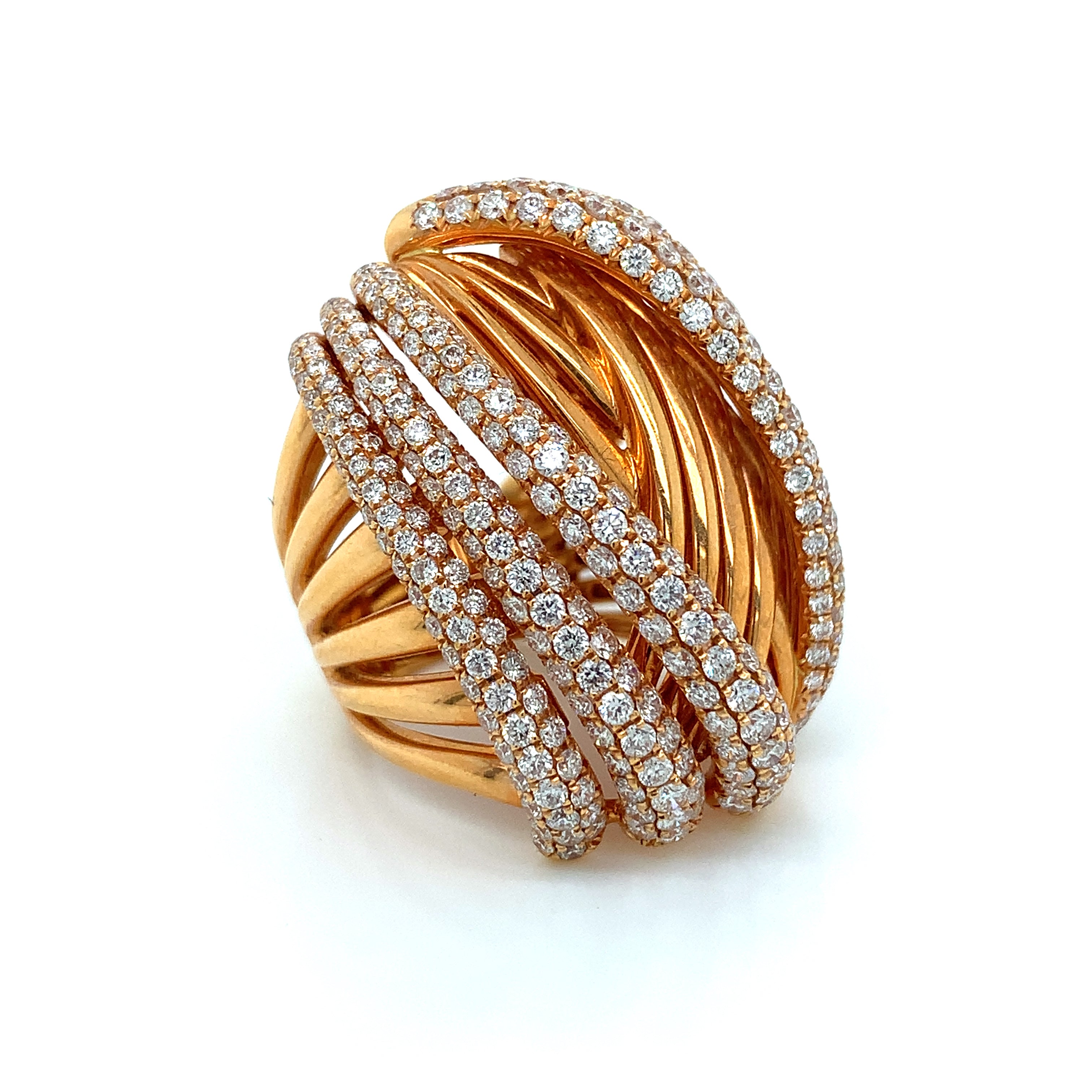 Yellow Gold Ring with Diamond Only Stones