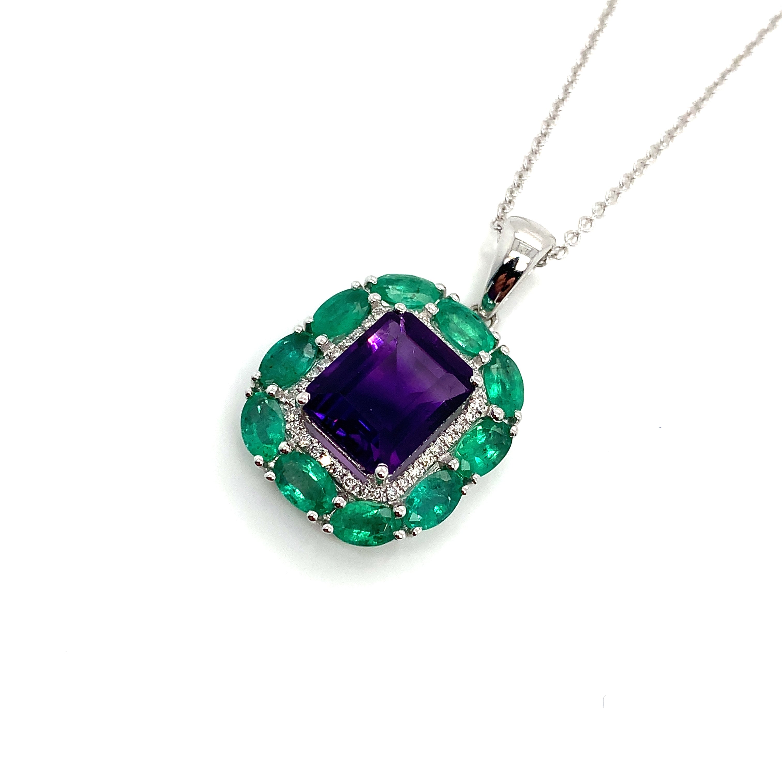 AMETHYST EMERALD PENDANT