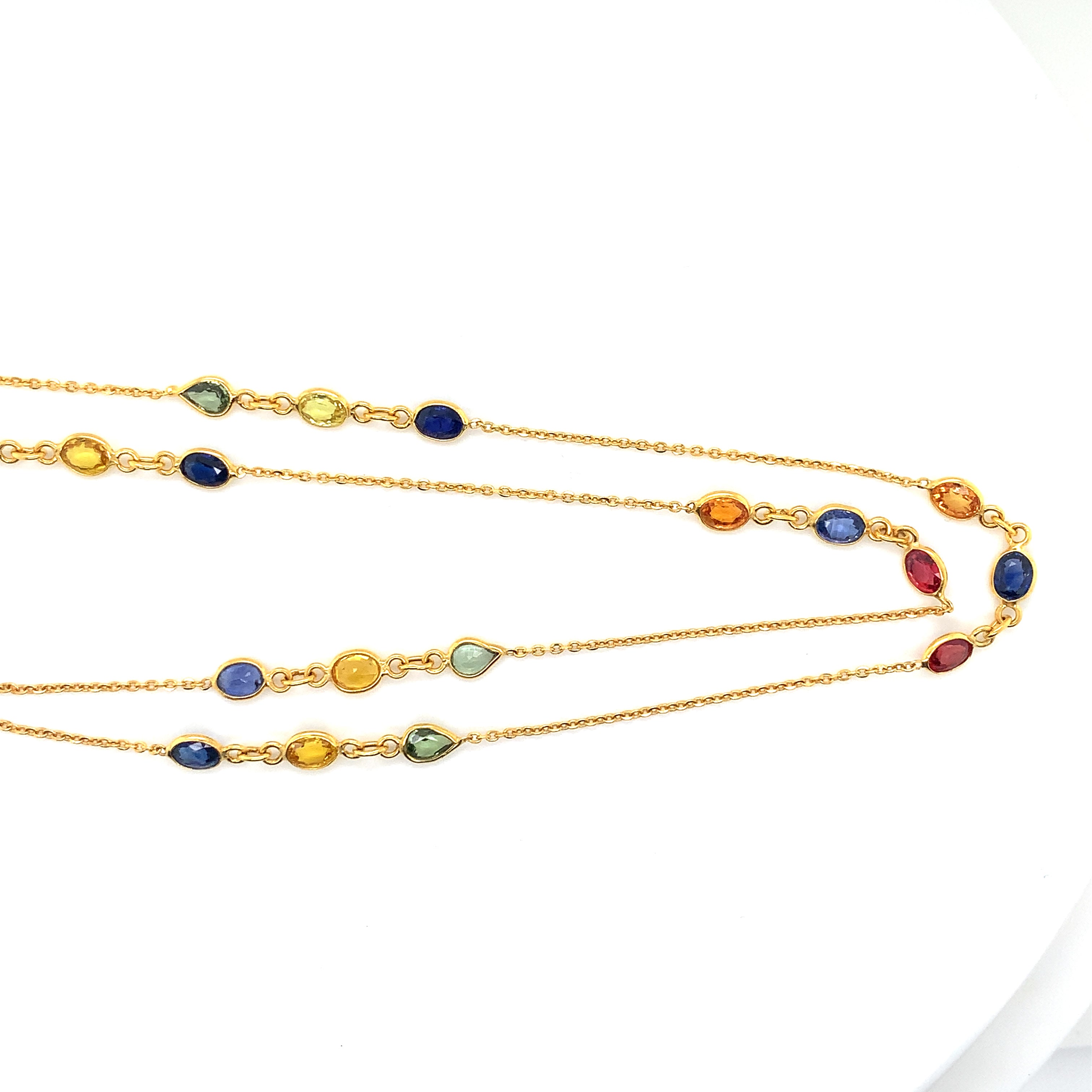 GOLD SAPPHIRE DEWDROP NECKLACE