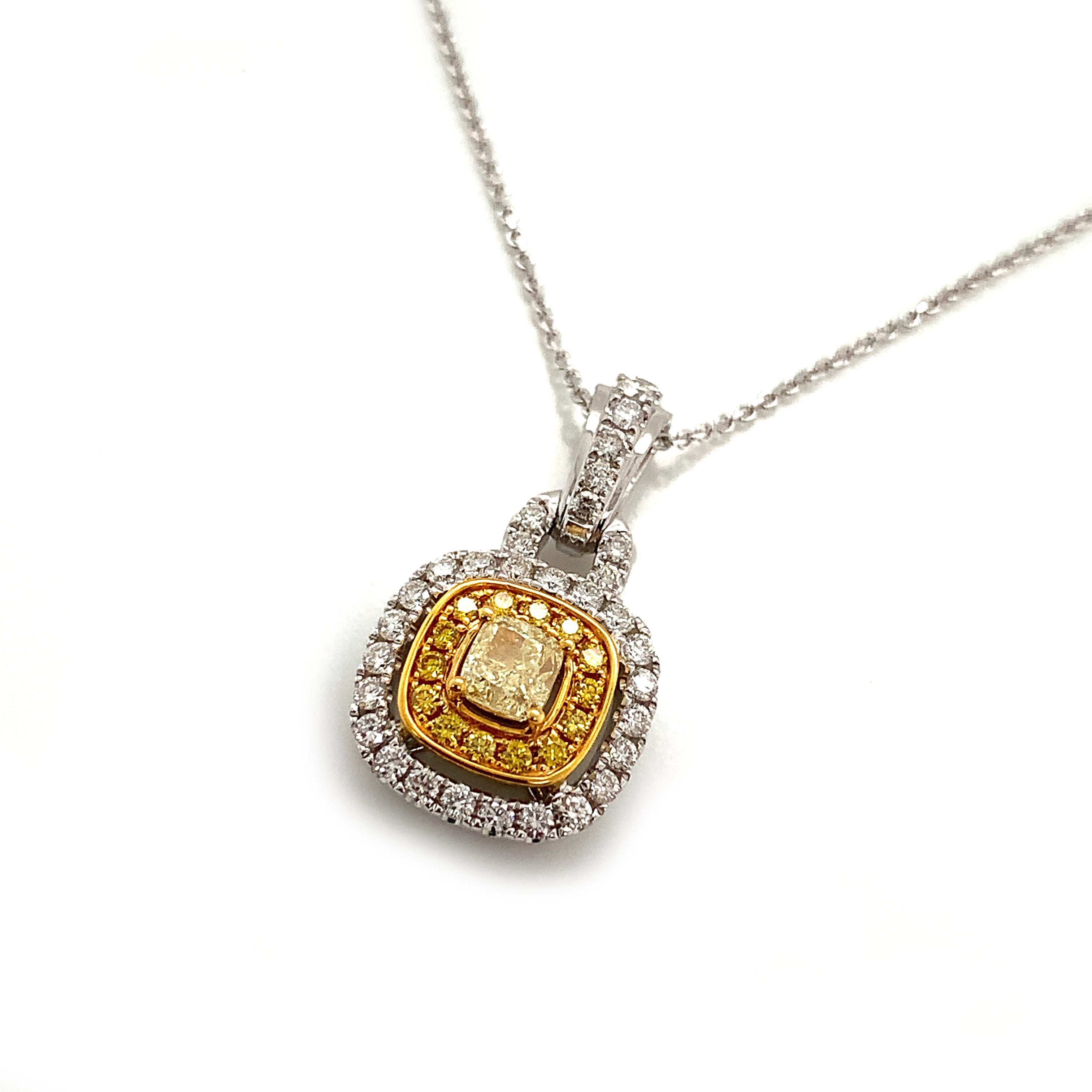 White Gold Pendant Necklace with Diamond Only Stones