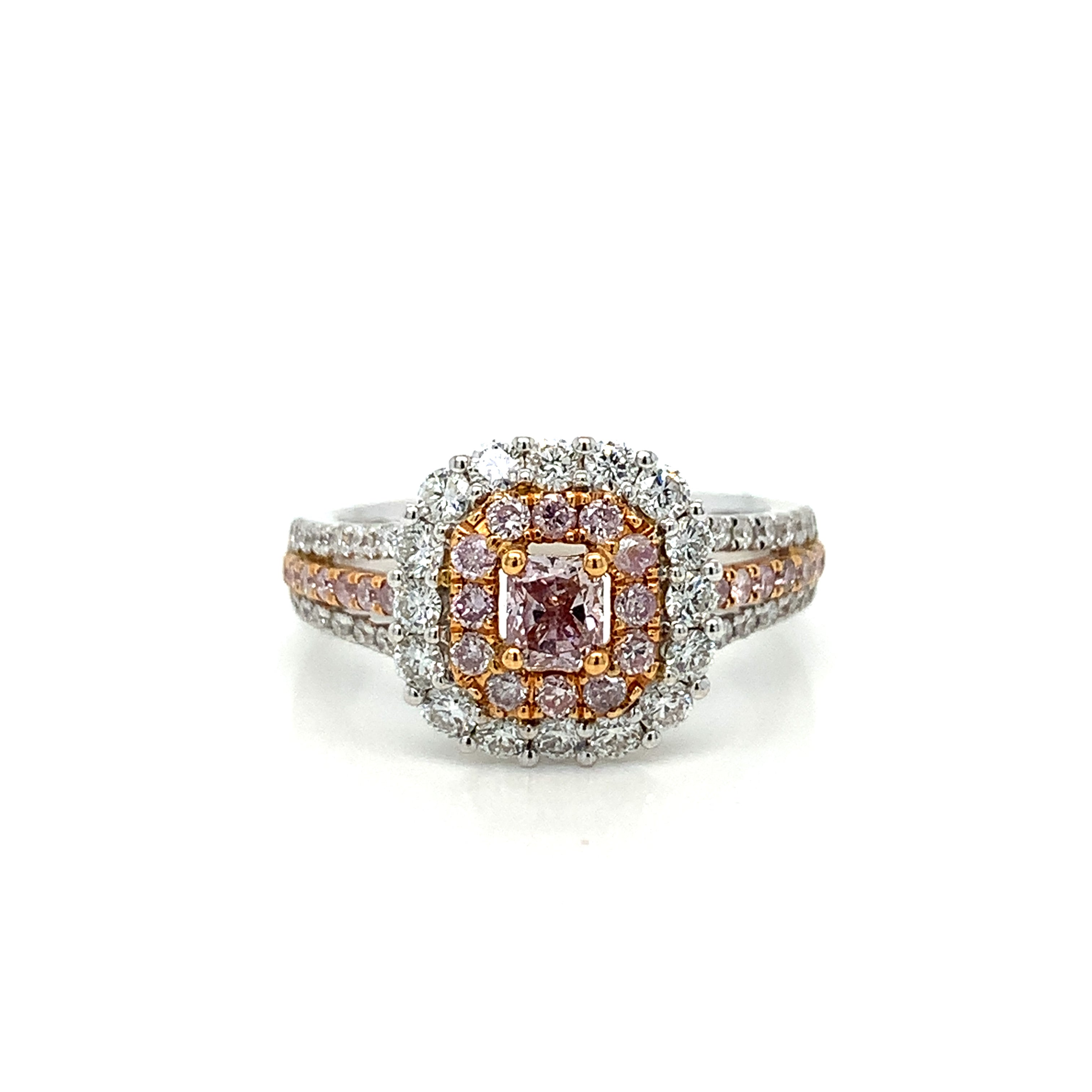 Yellow Gold White Gold Ring with Diamond Only Stones