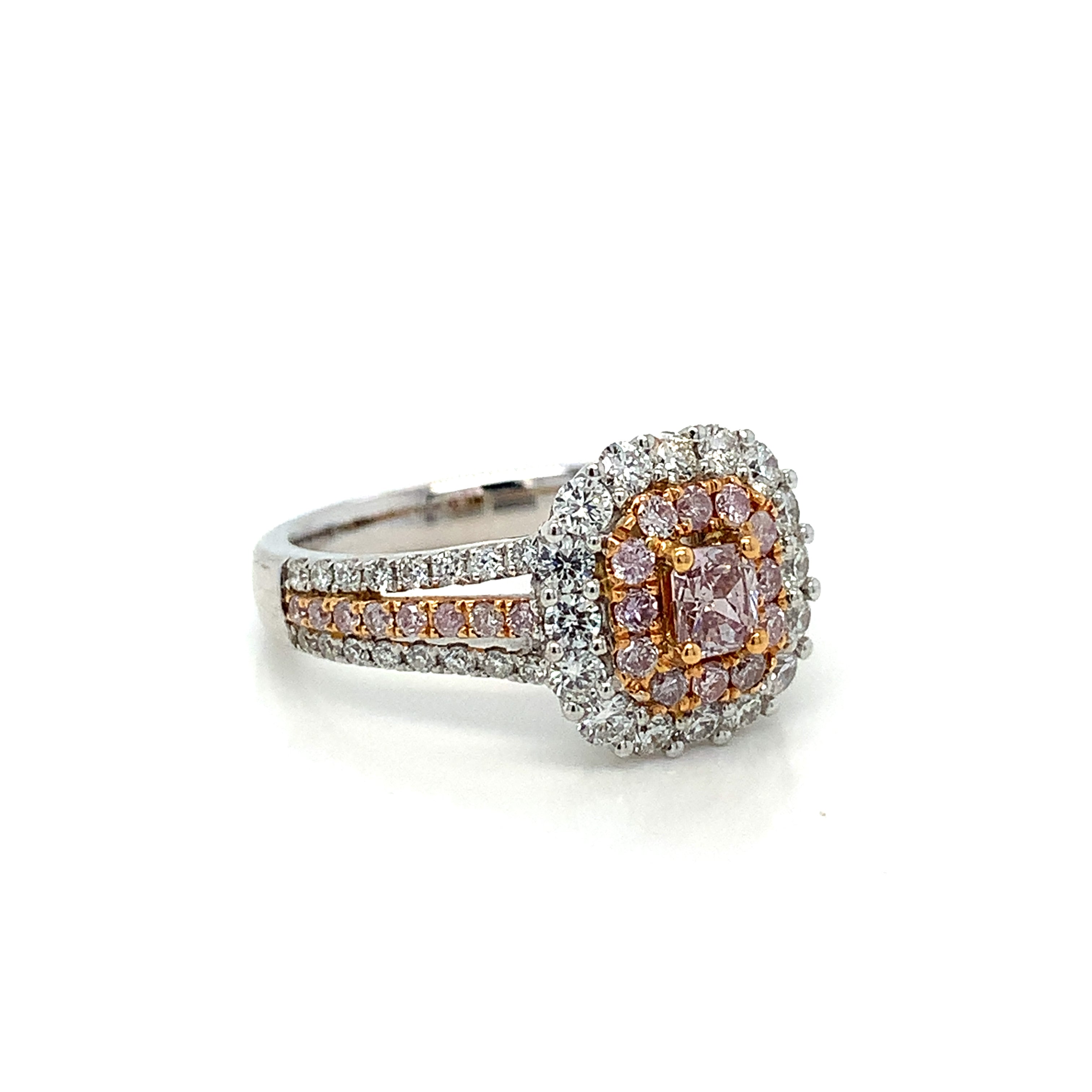 Yellow Gold White Gold Ring with Diamond Only Stones