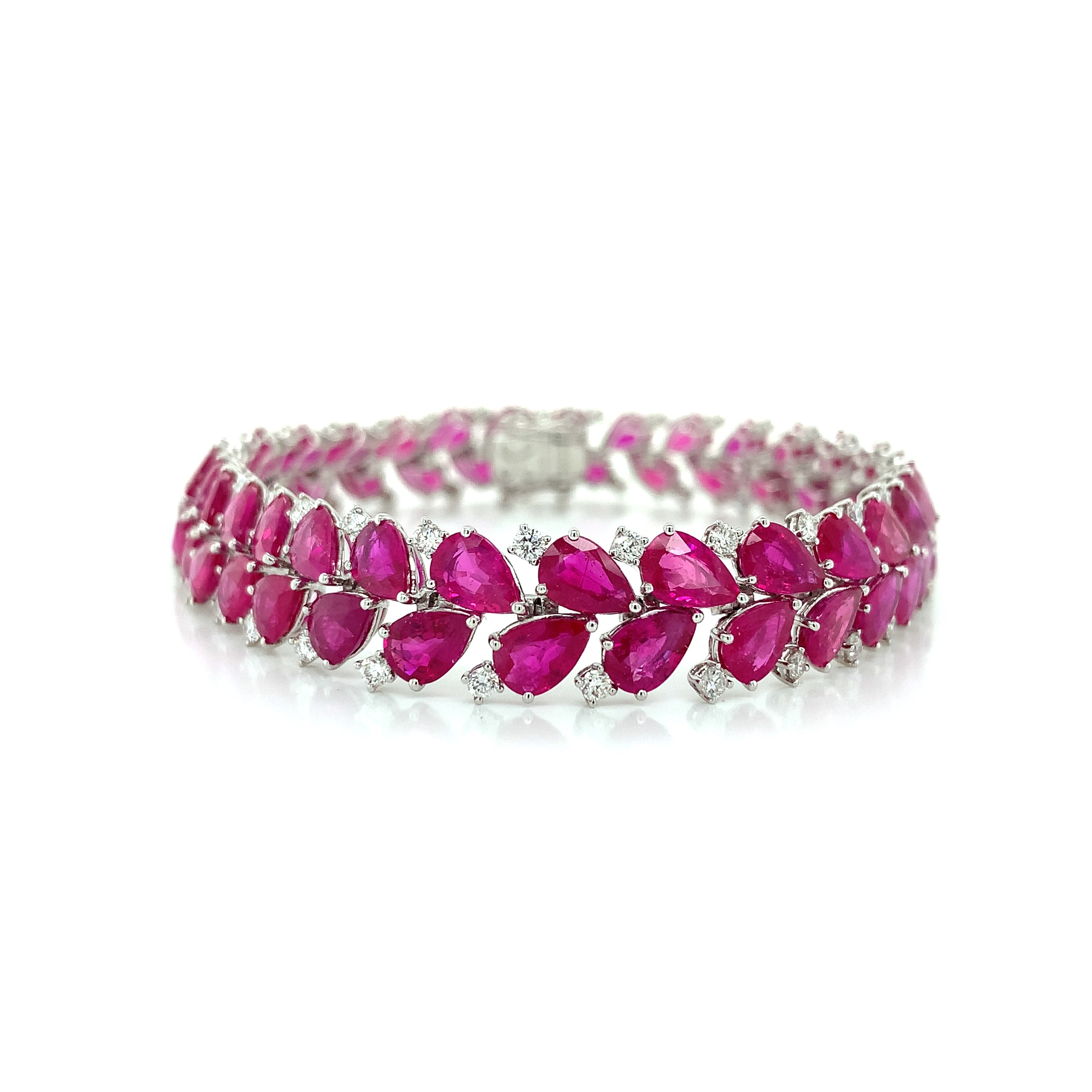 White Gold Ruby and Diamond Bracelet