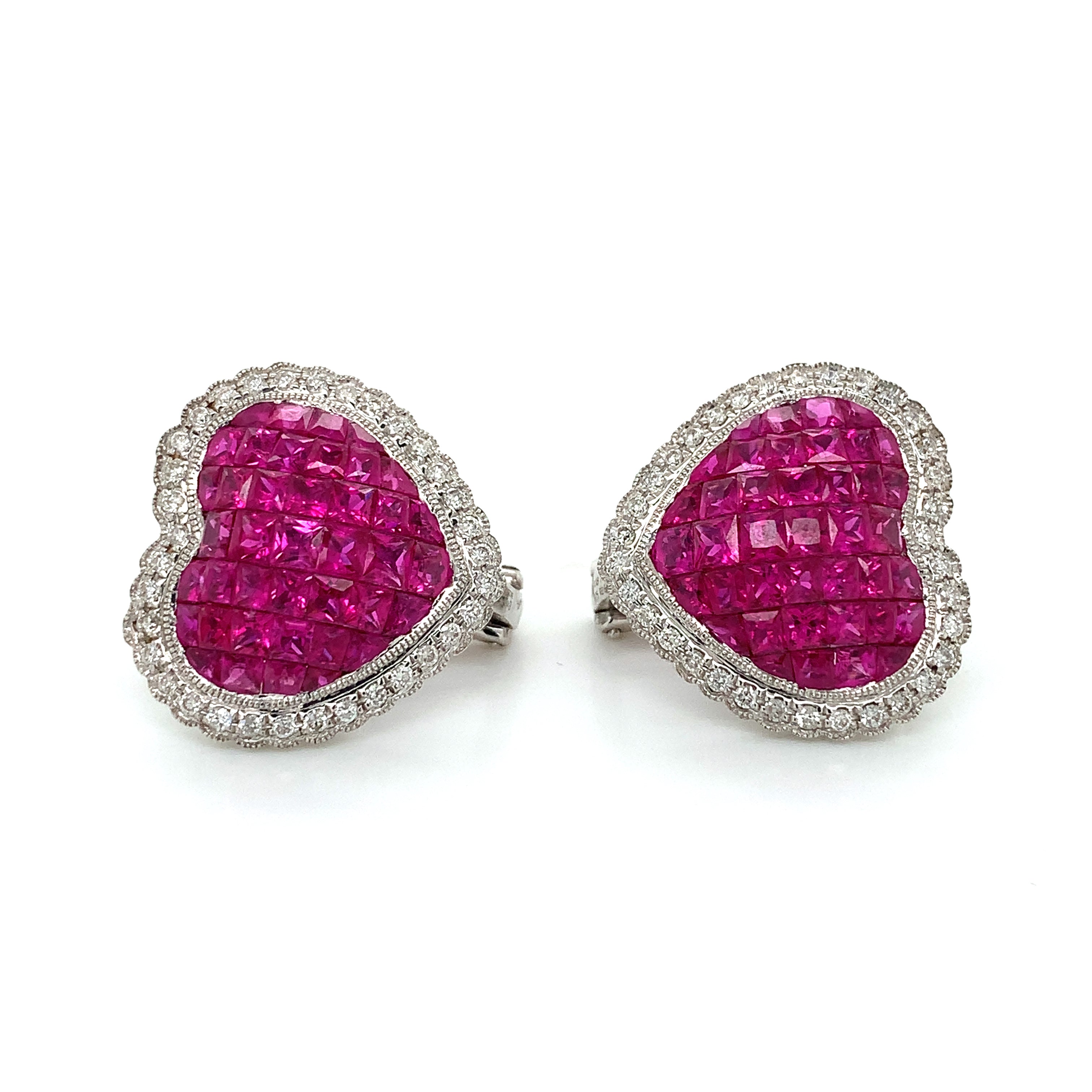 RUBY HEART EARRINGS