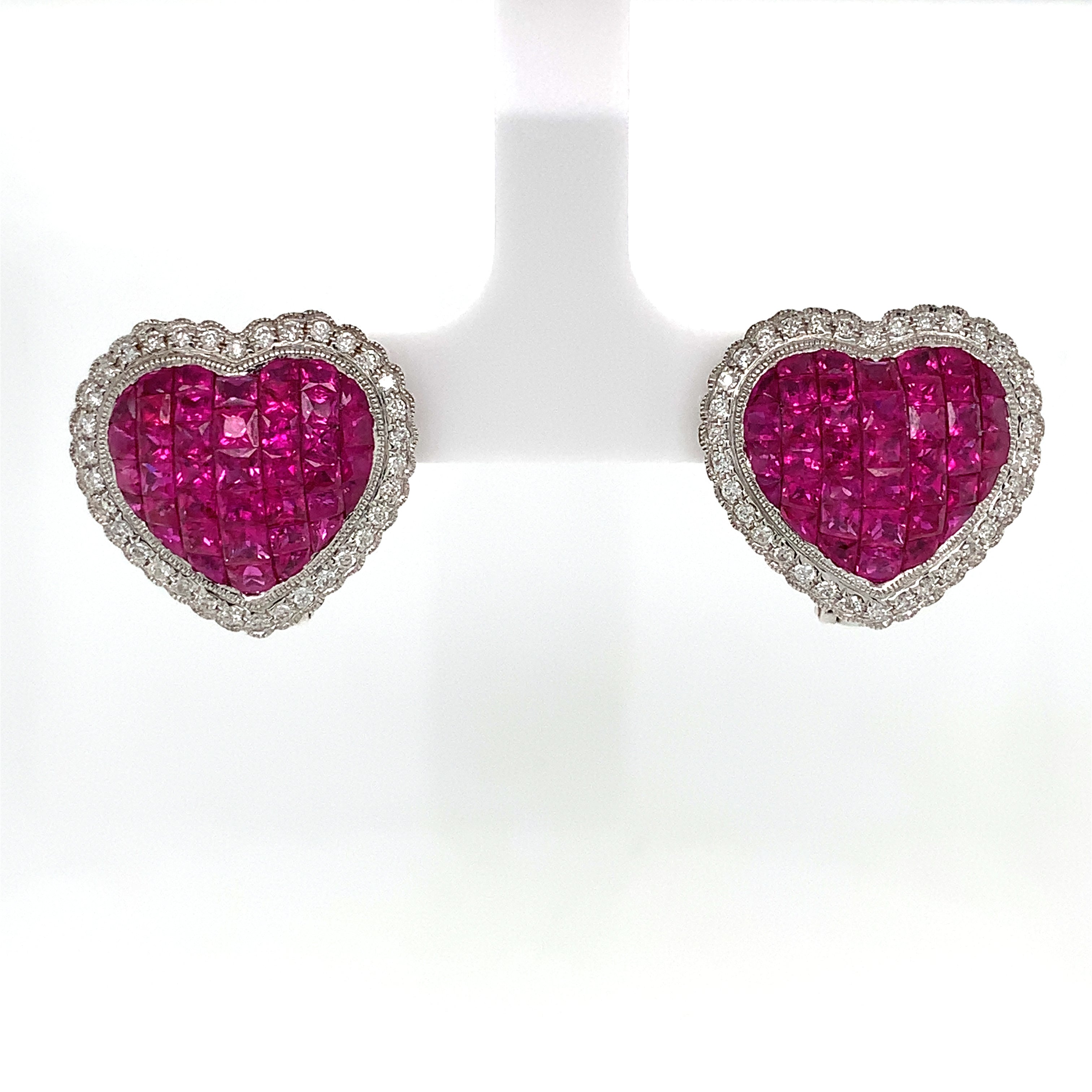 RUBY HEART EARRINGS