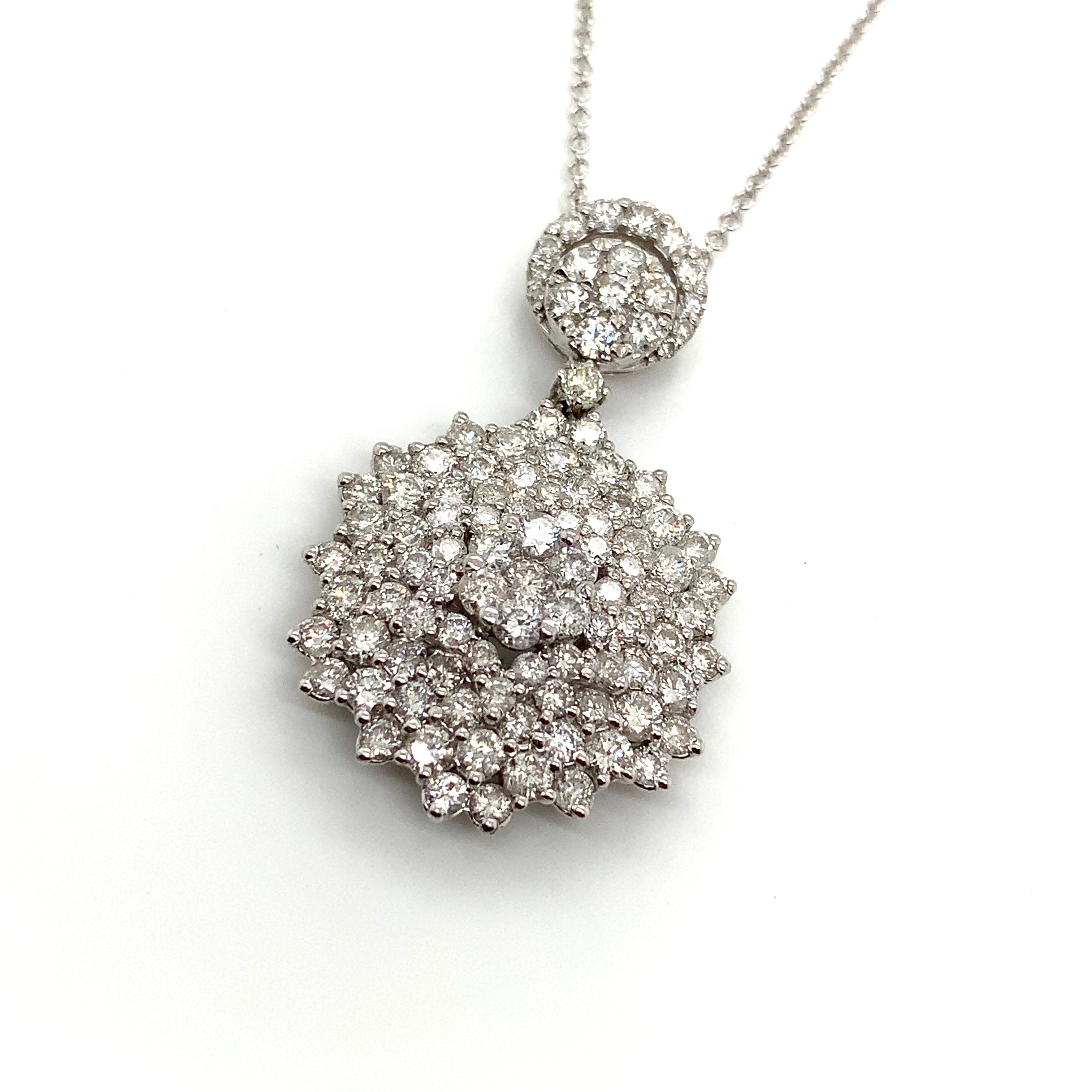 White Gold Pendant Necklace with Diamond Only Stones