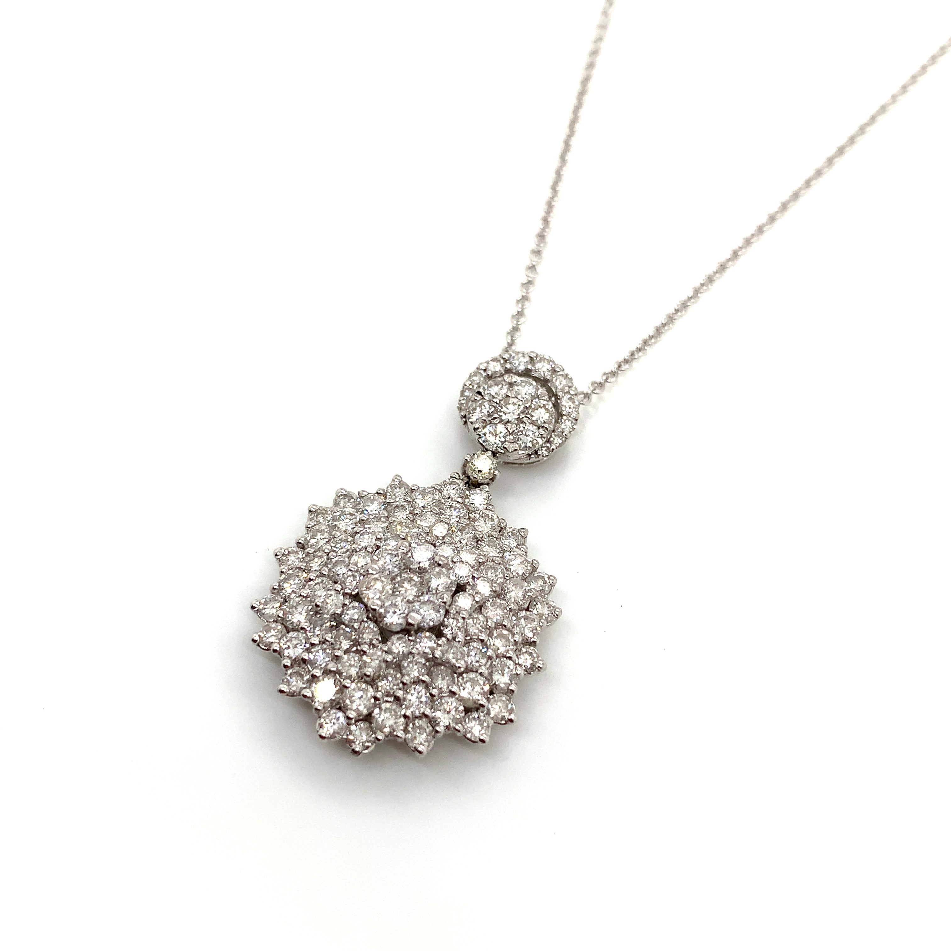 White Gold Pendant Necklace with Diamond Only Stones