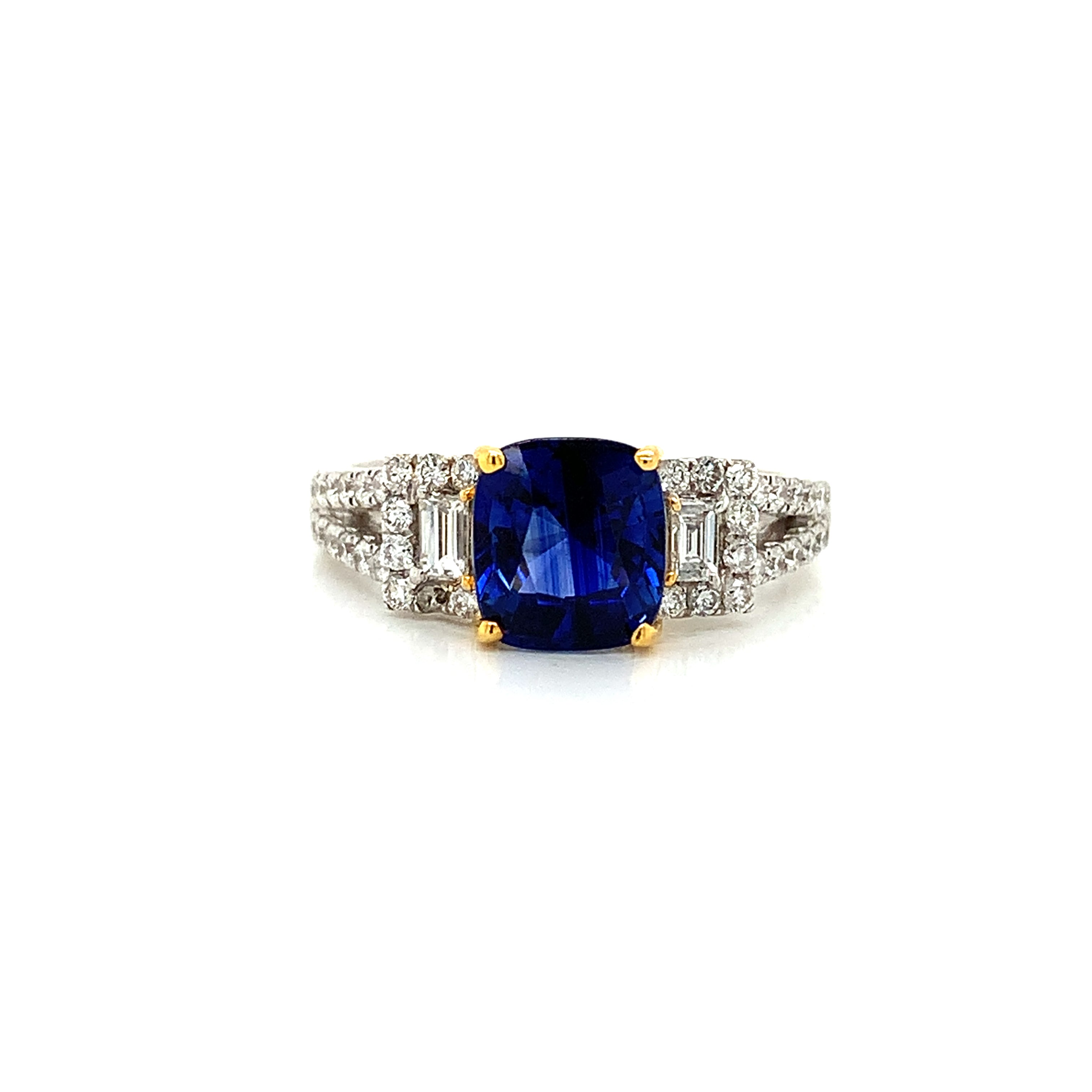 White Gold Ring with Sapphire Stones