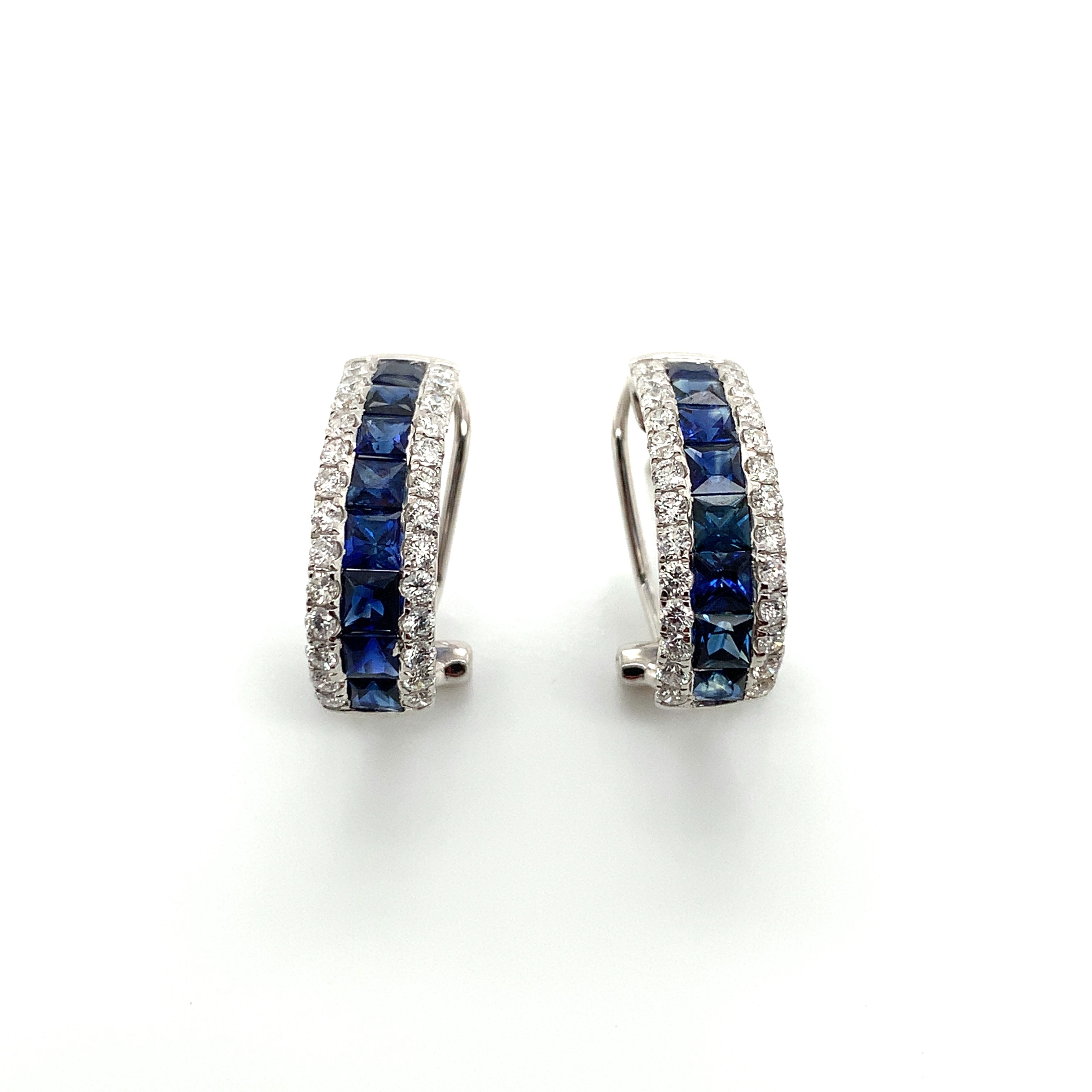 SAPPHIRE DIAMOND HOOP EARRINGS