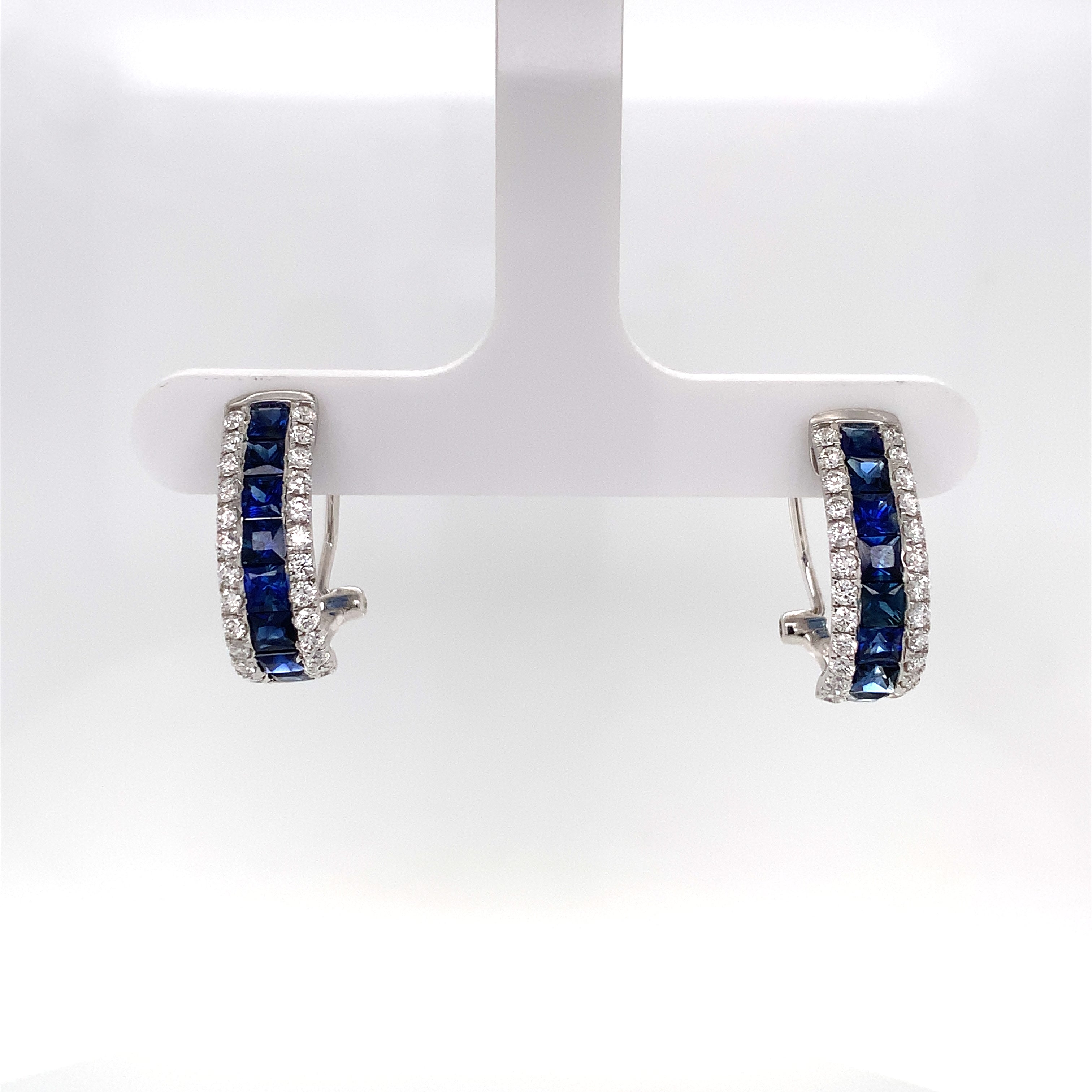 SAPPHIRE DIAMOND HOOP EARRINGS