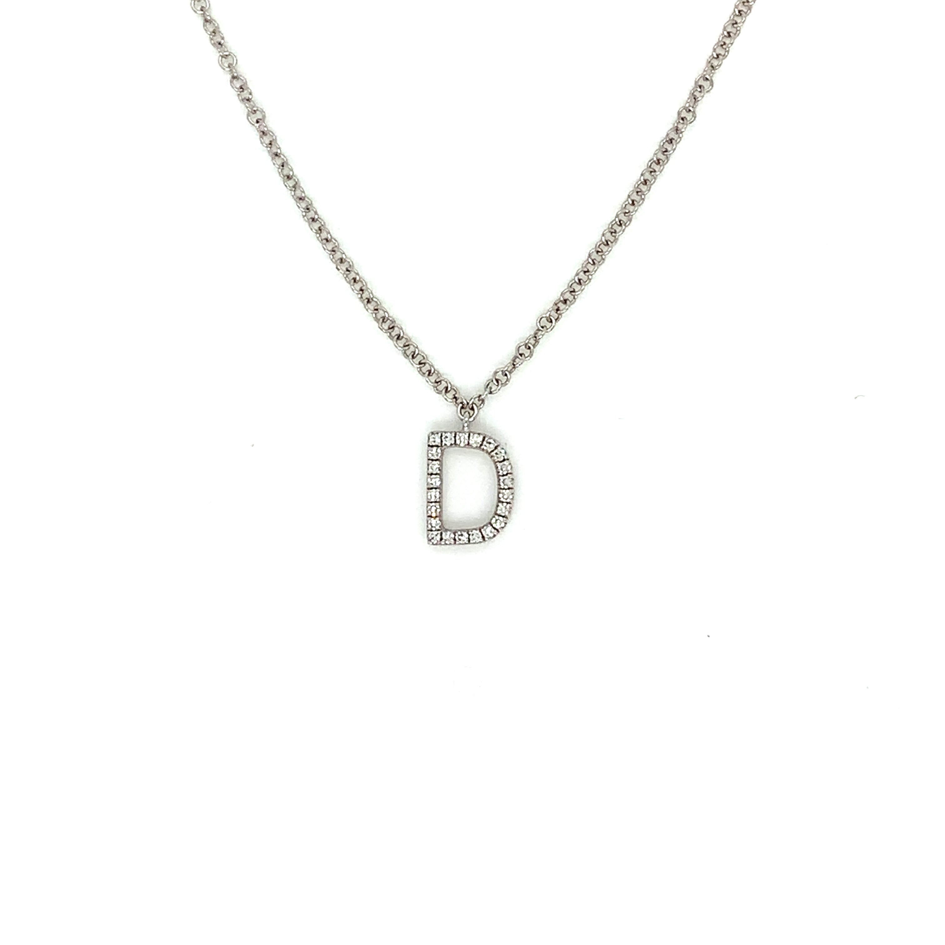 LETTER D DIAMOND PENDANT