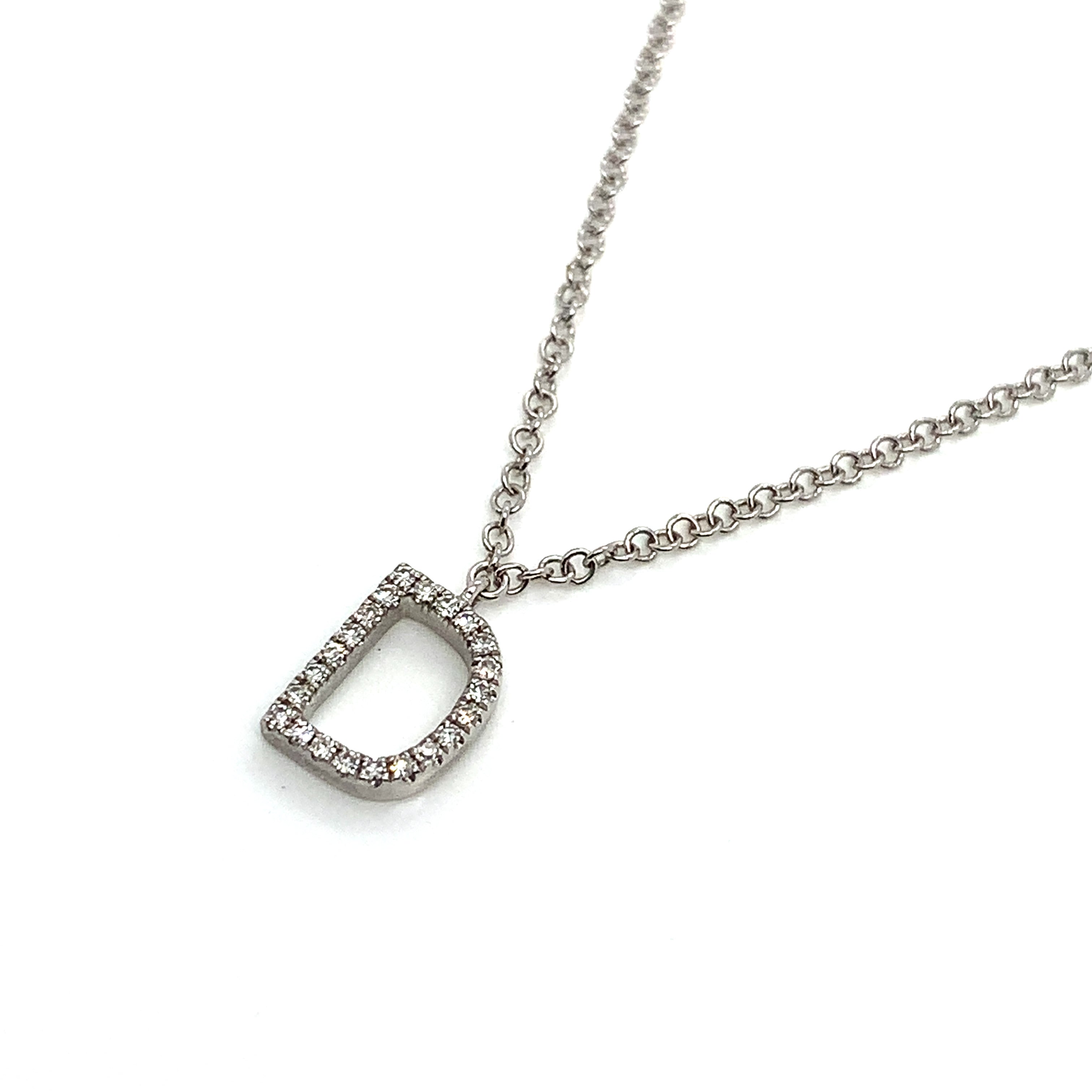 LETTER D DIAMOND PENDANT