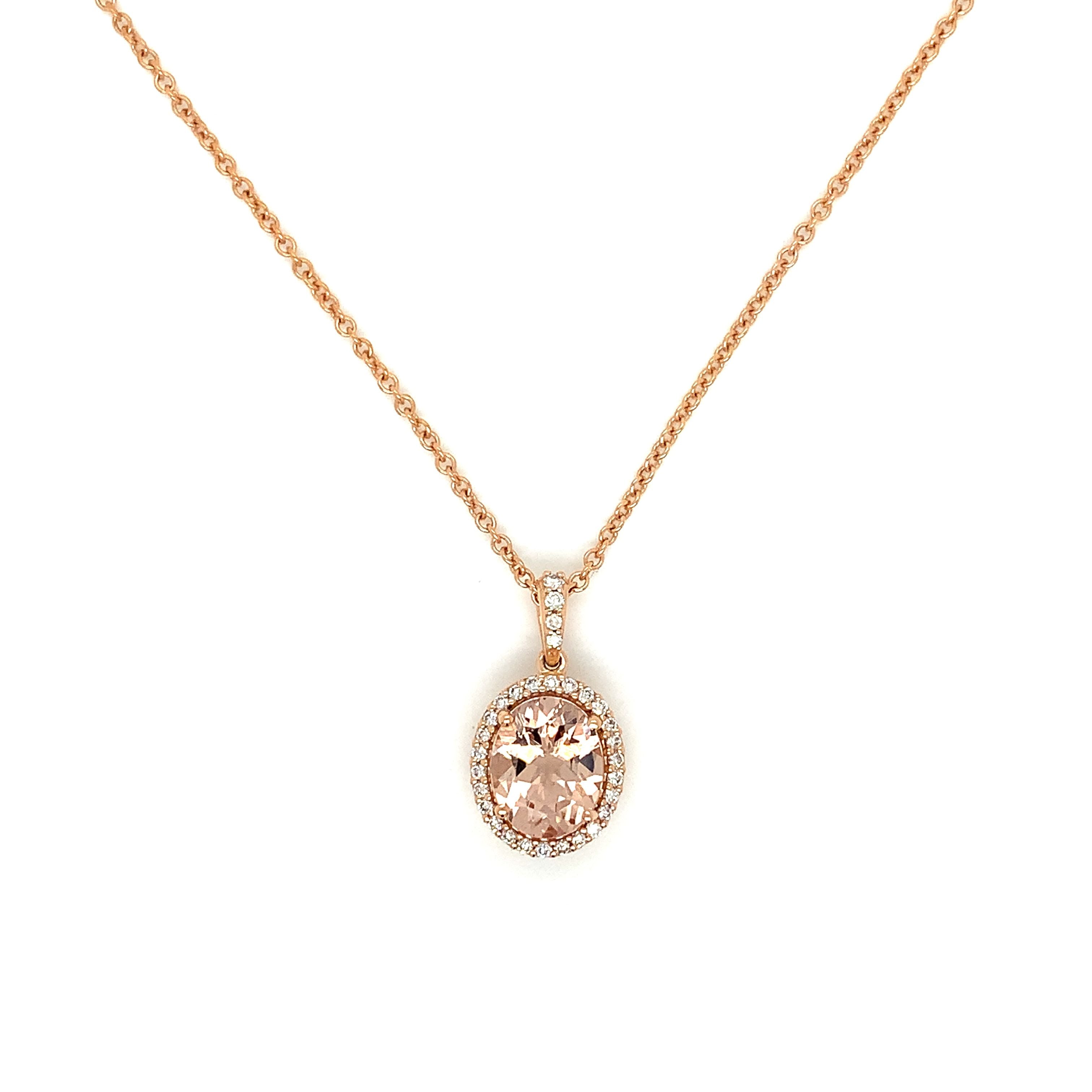 MORGANITE OVAL NECKLPENDANTACE