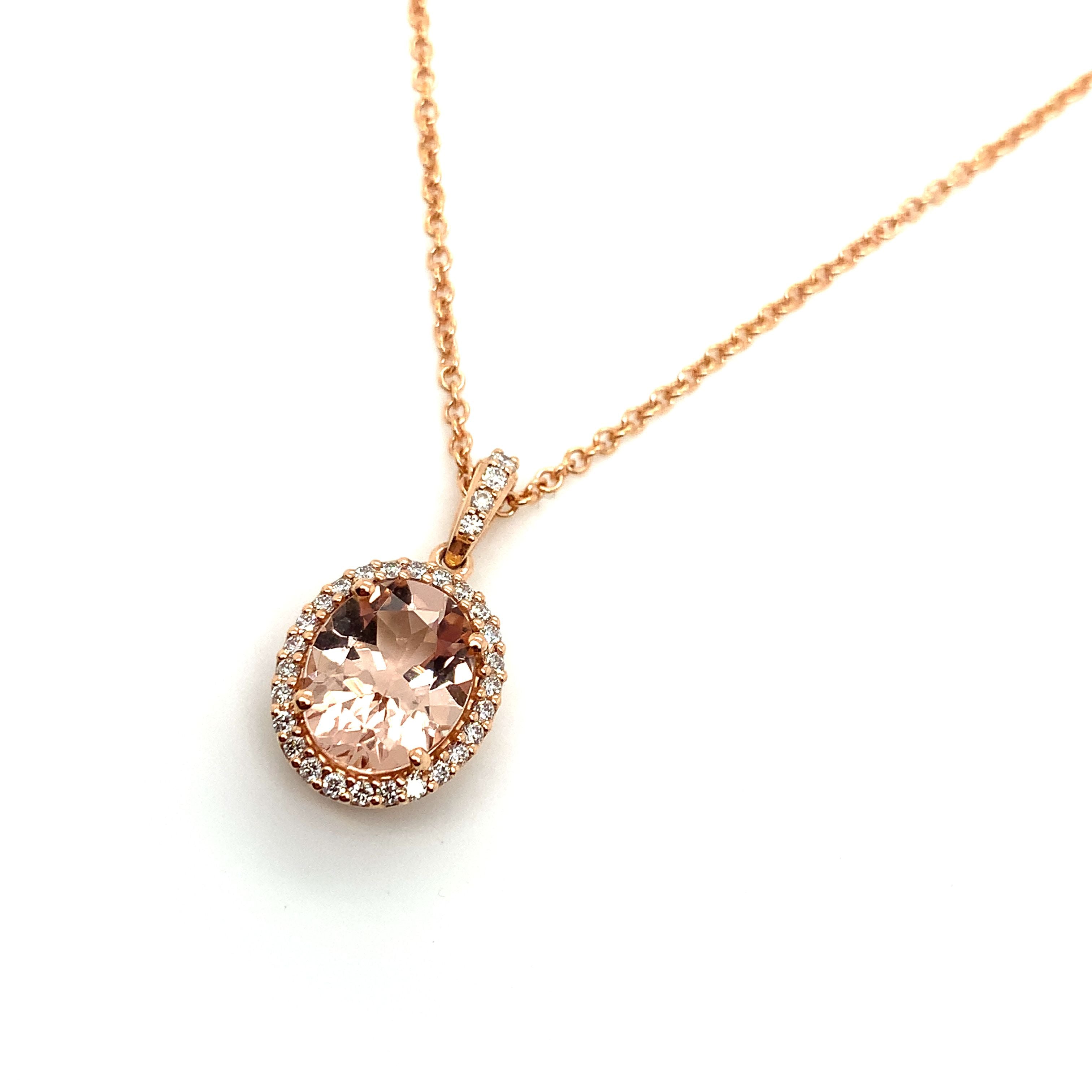 MORGANITE OVAL NECKLPENDANTACE