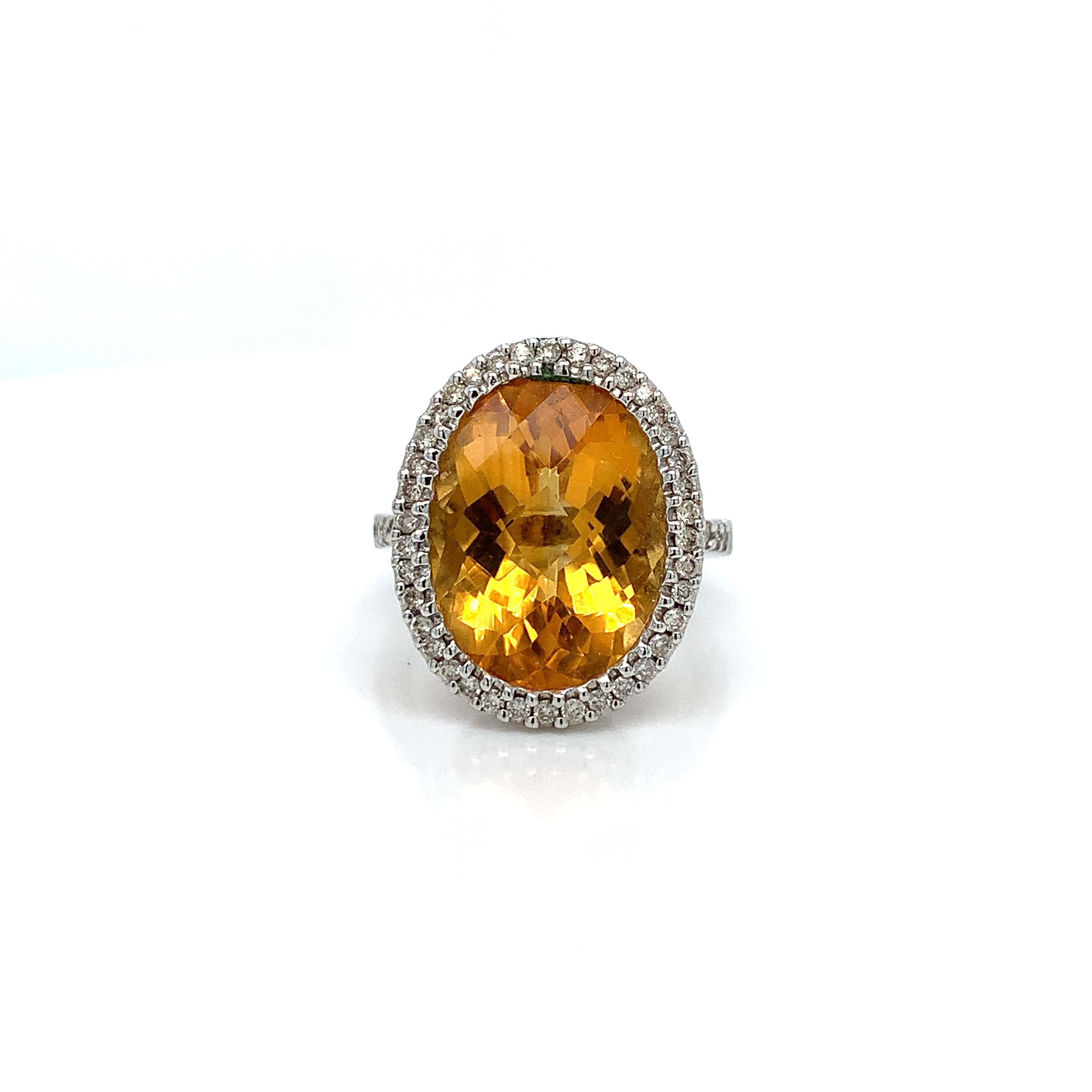 CITRINE OVAL RING