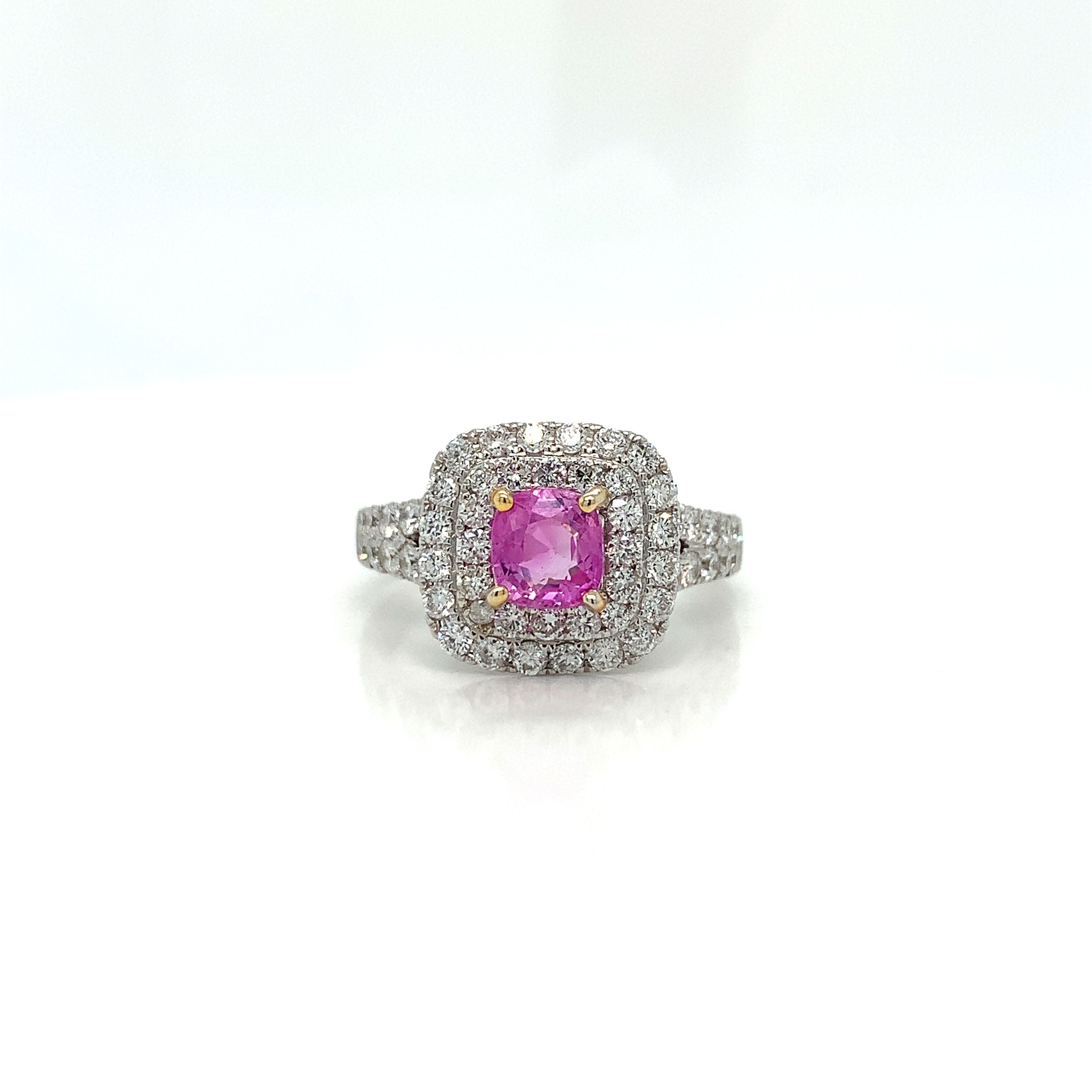 White Gold Ring with Sapphire Stones