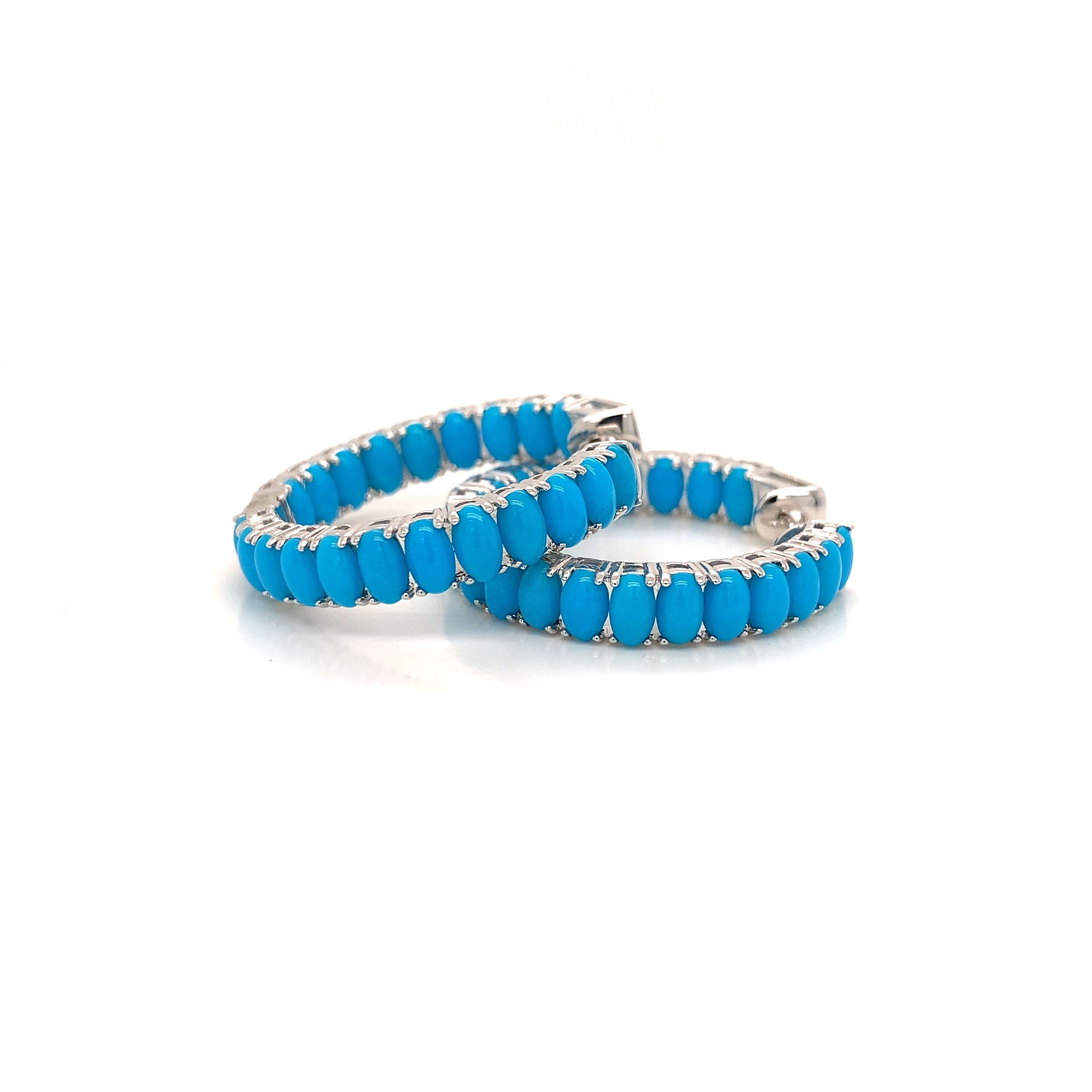 TURQUOISE HOOP EARRINGS