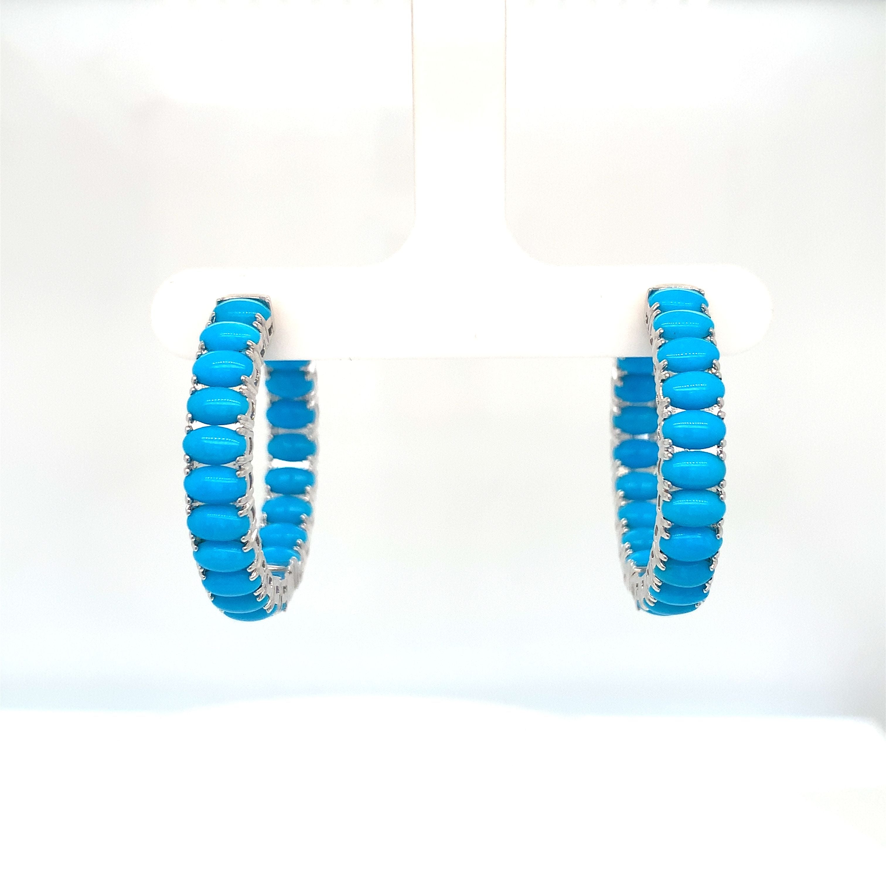 TURQUOISE HOOP EARRINGS