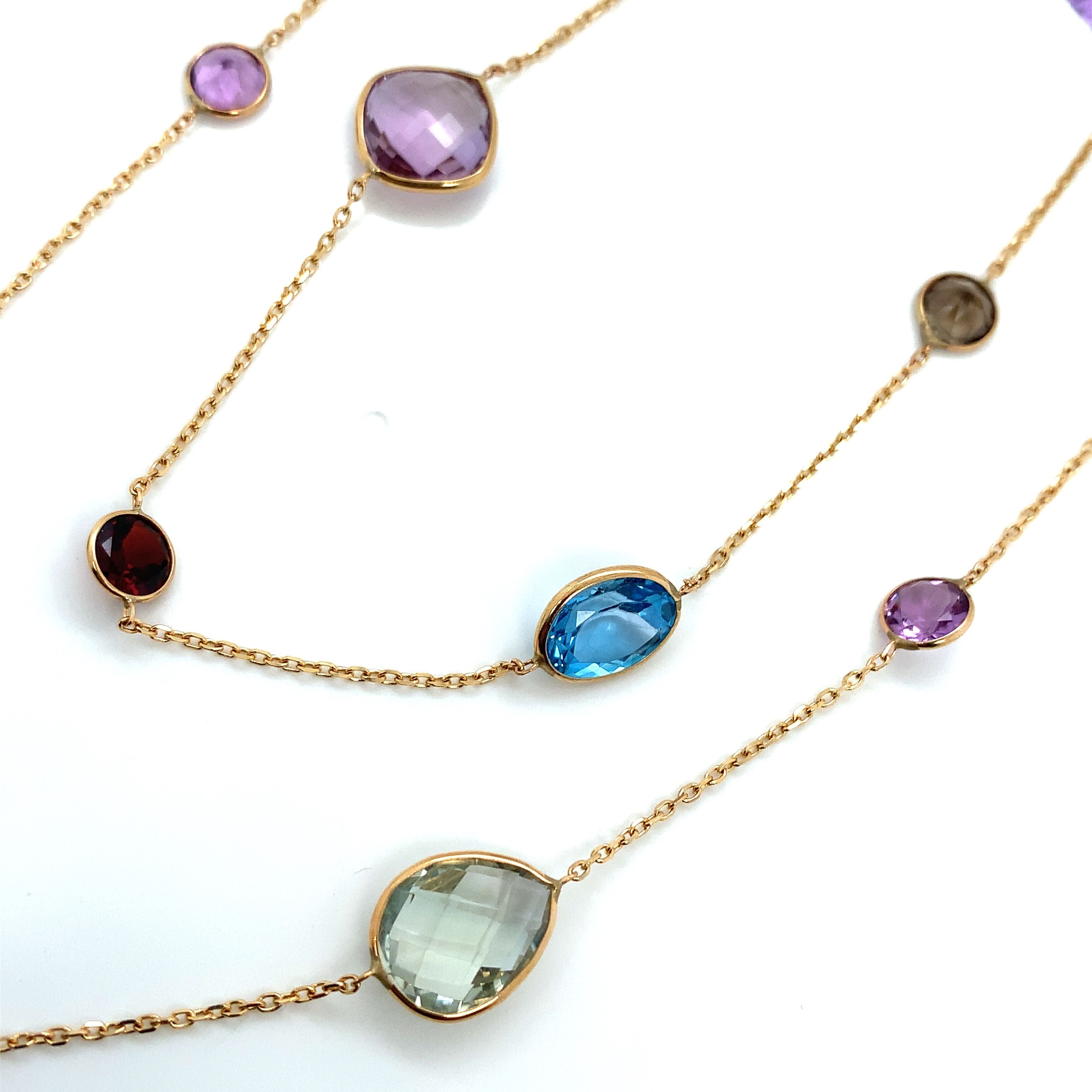 SAPPHIRE LARGE DEWDROP NECKLACE