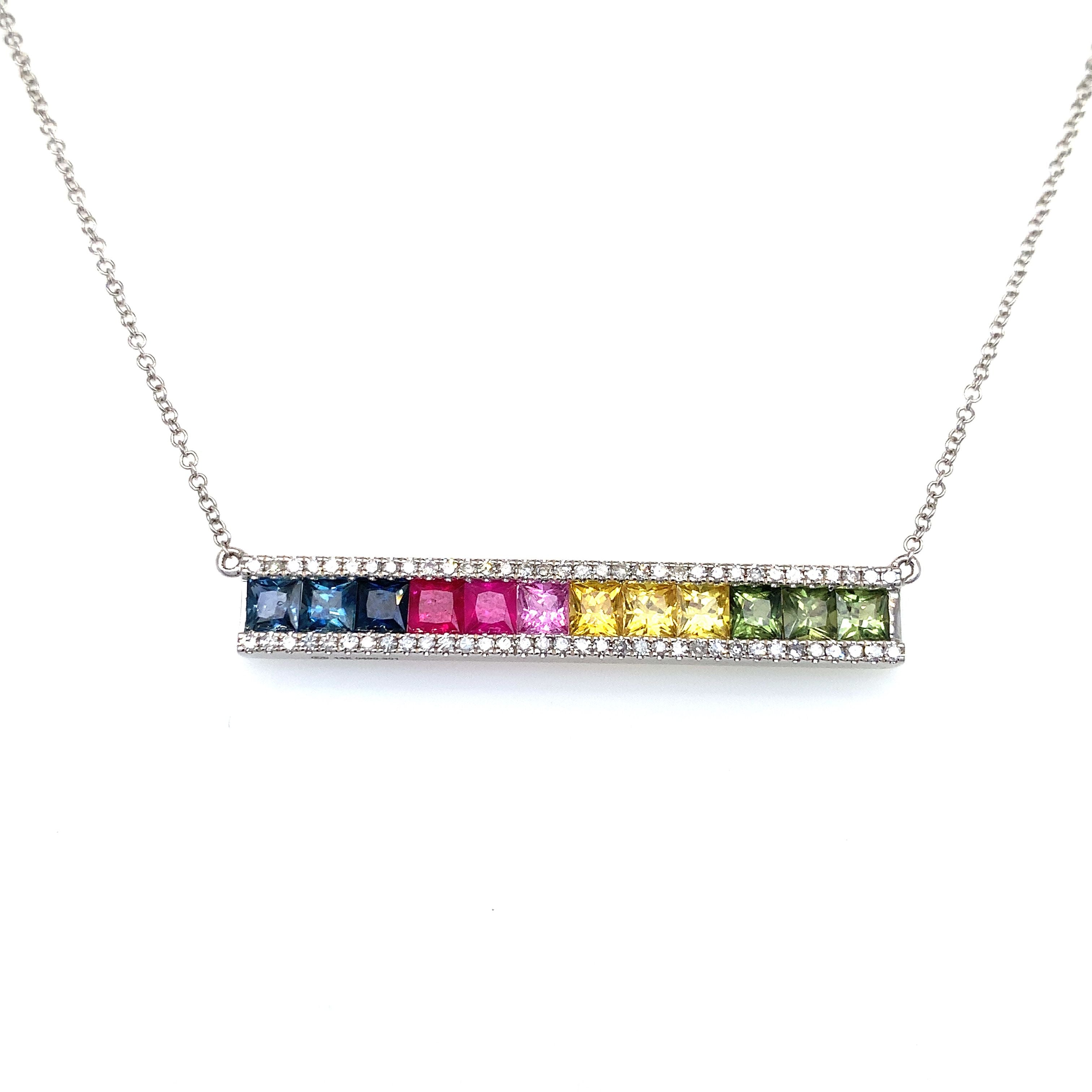 MULTICOLORED SAPPHIRE PENDANT