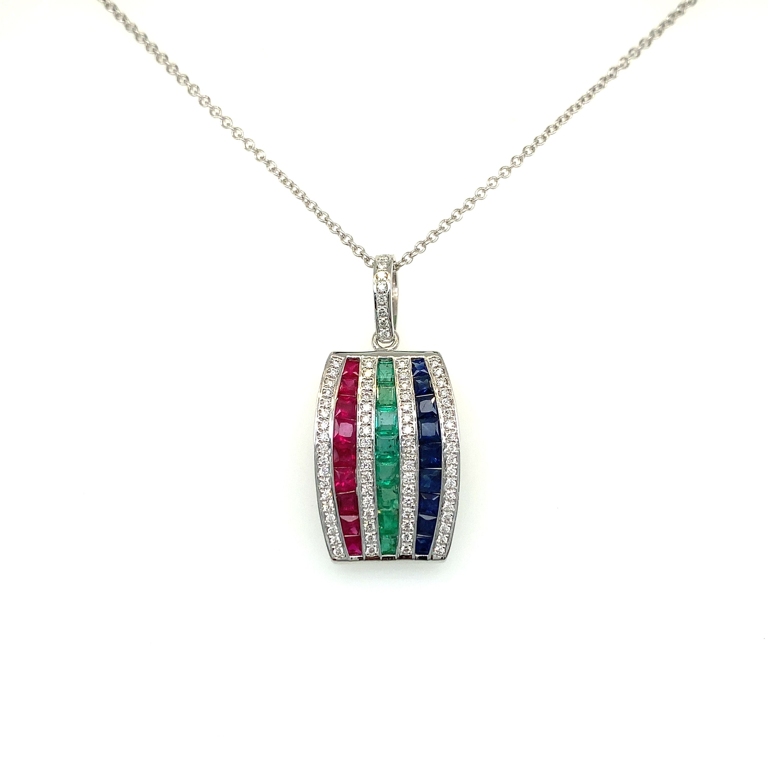 RUBY, EMERALD, & SAPPHIRE PENDANT