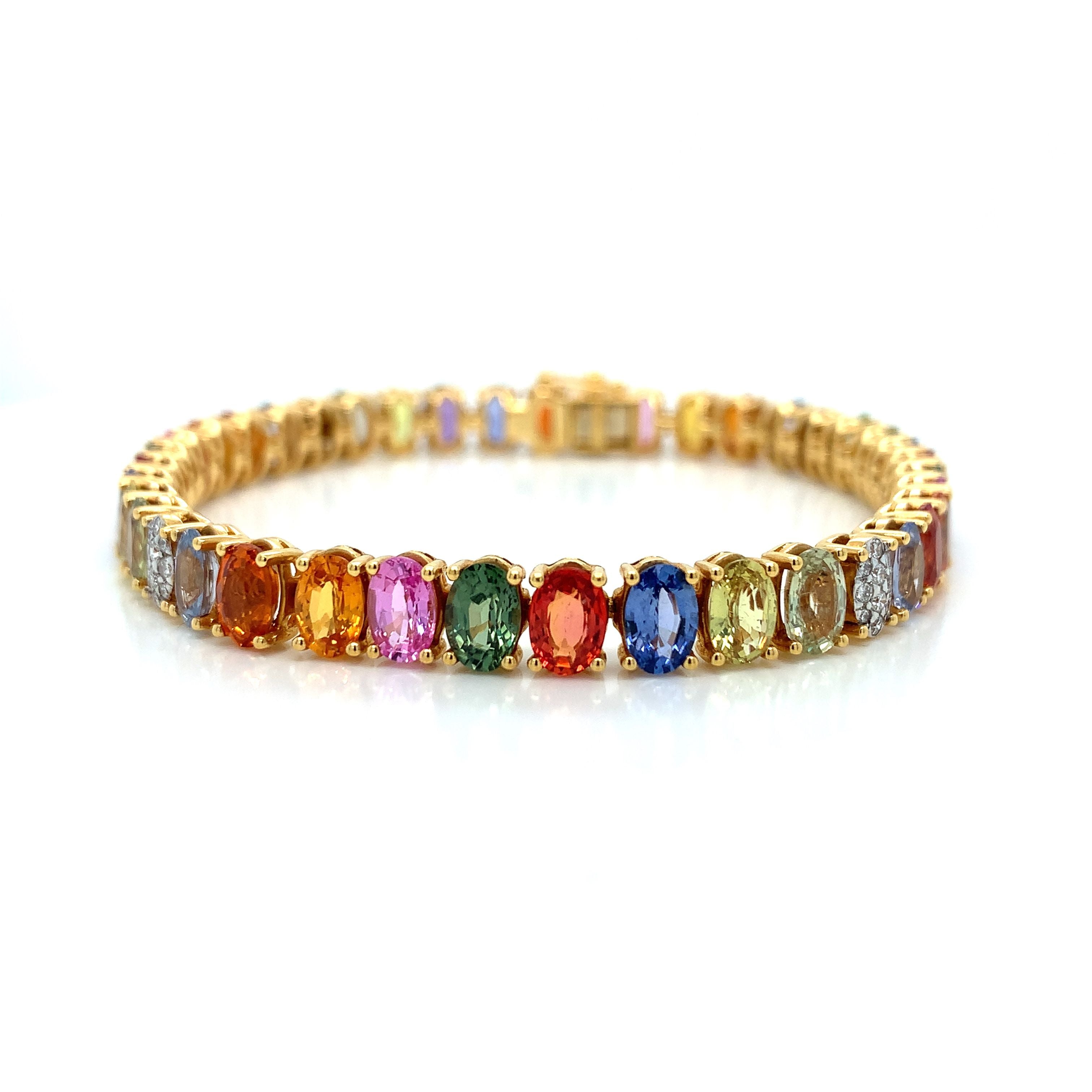 MULTICOLORED SAPPHIRE GOLD BRACELET