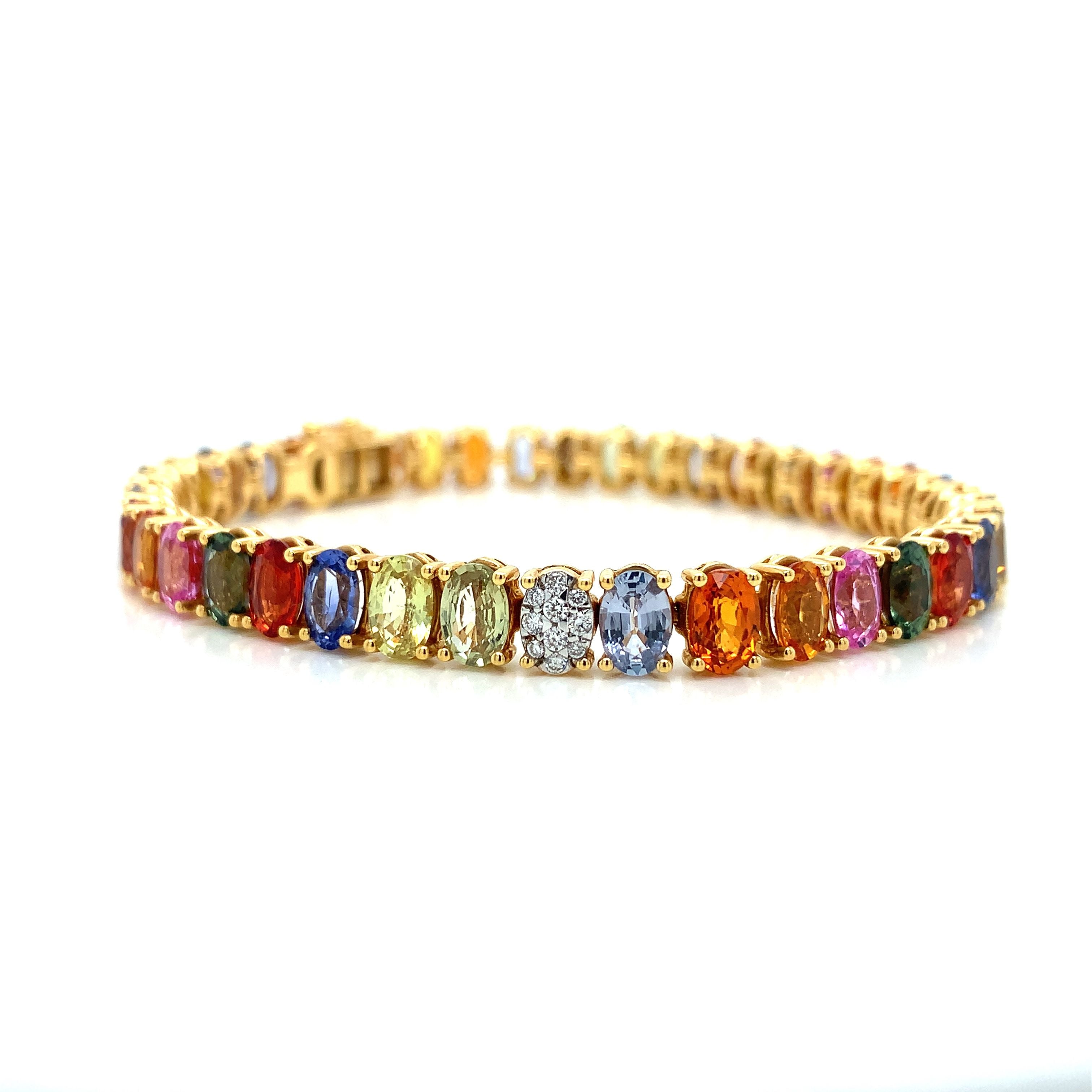 MULTICOLORED SAPPHIRE GOLD BRACELET