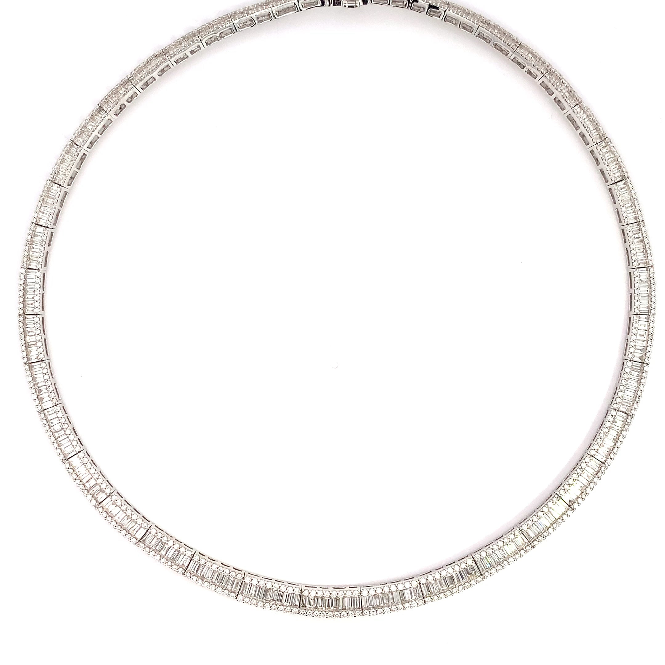 White Gold Gemstone Necklace with Diamond Only Stones