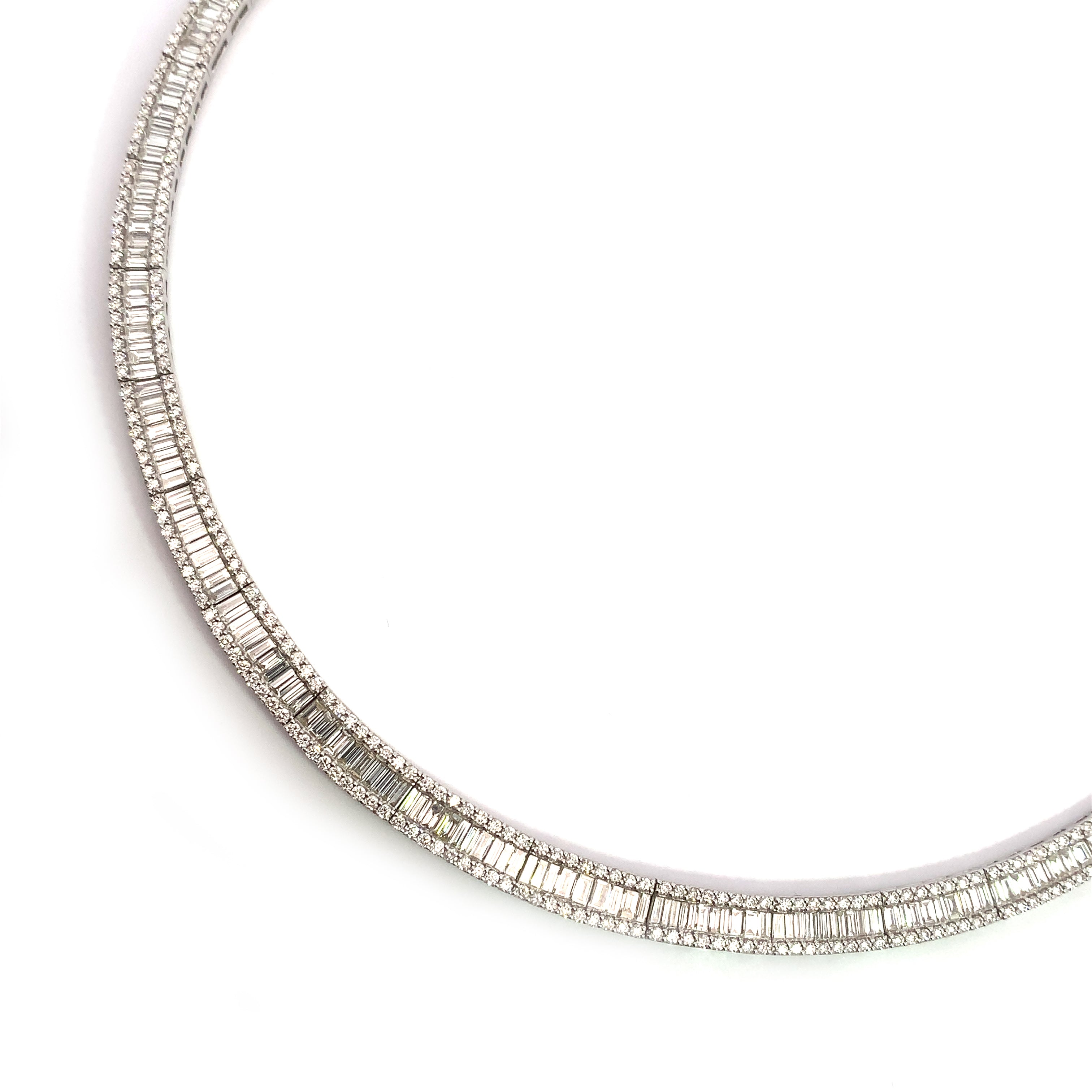 White Gold Gemstone Necklace with Diamond Only Stones