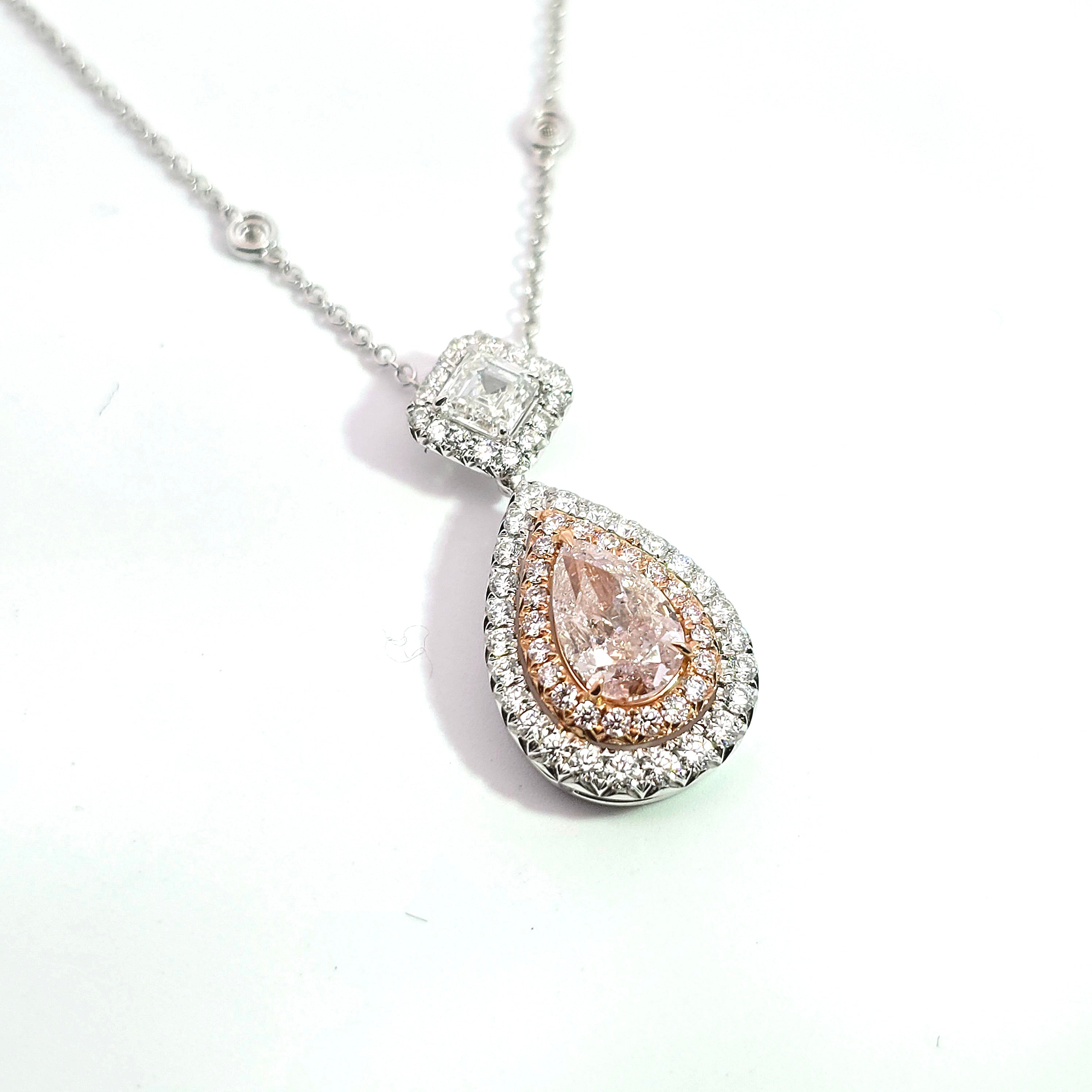 White Gold Pendant Necklace with Diamond Only Stones