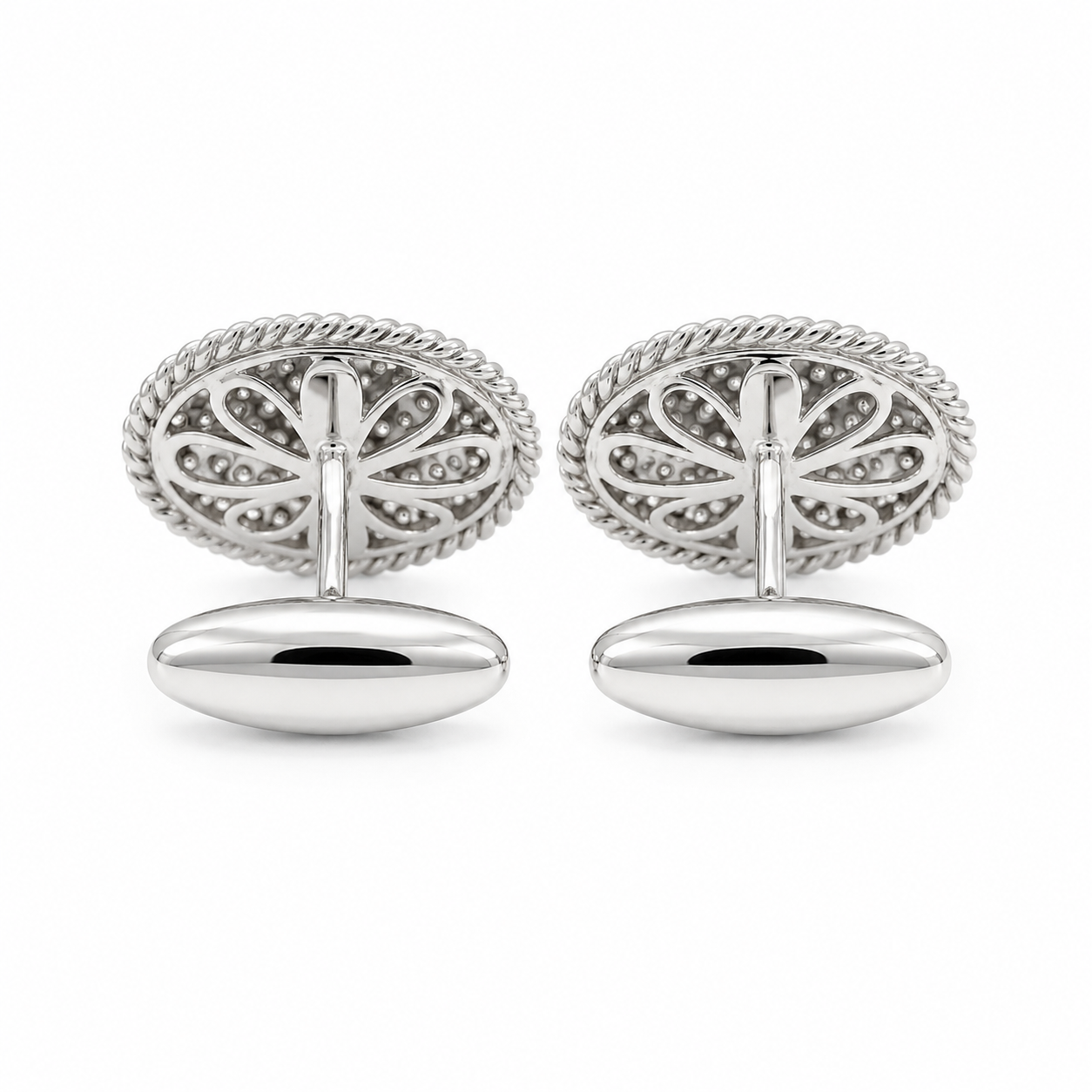White Gold Diamond Cufflinks
