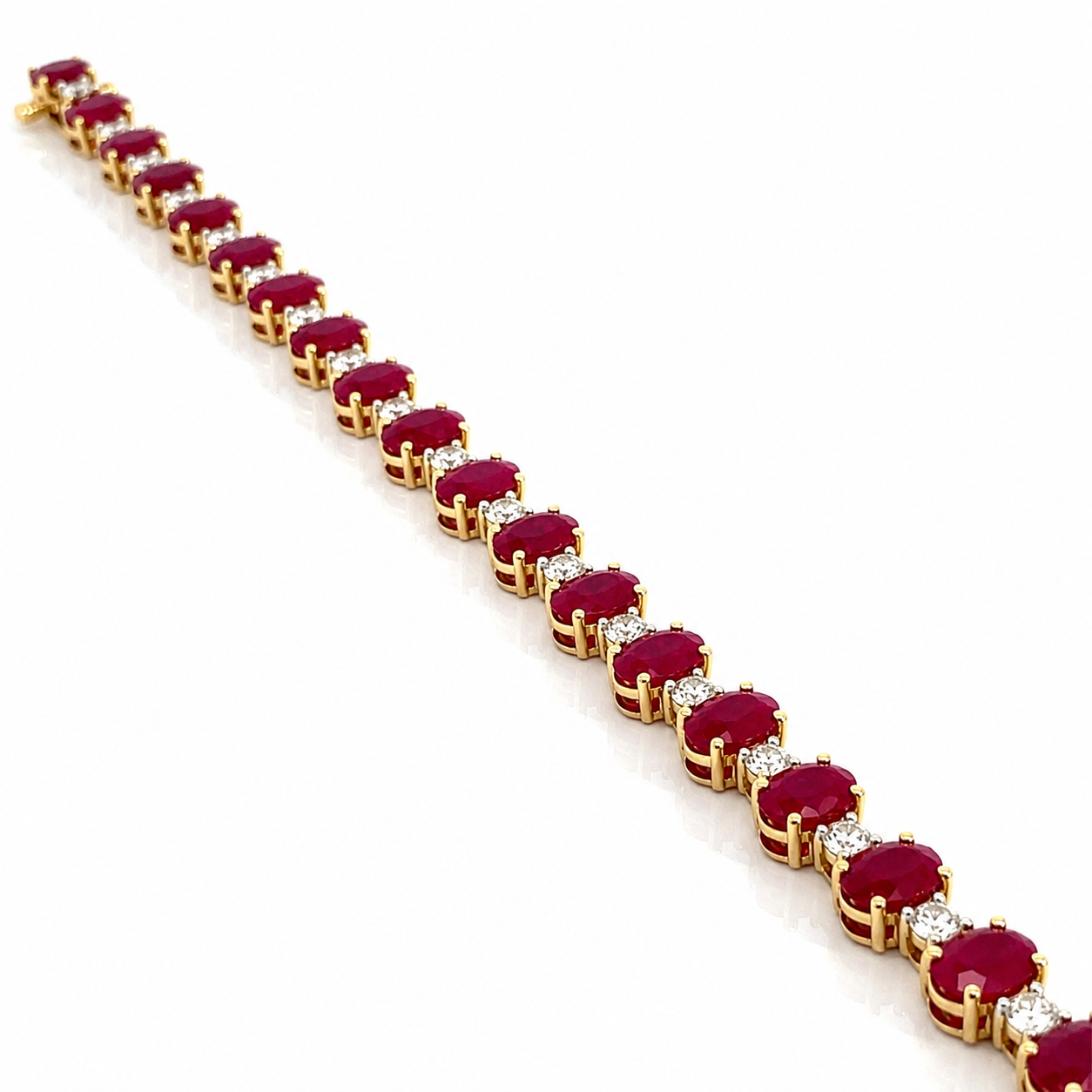 Yellow Gold Ruby and Diamond Bracelet
