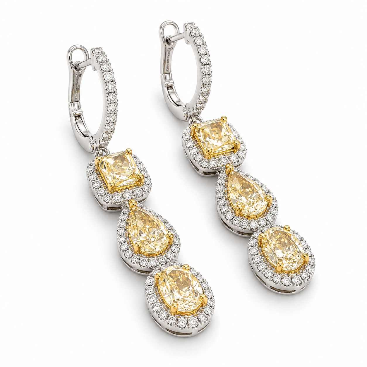 White Gold Pink Diamond Earrings