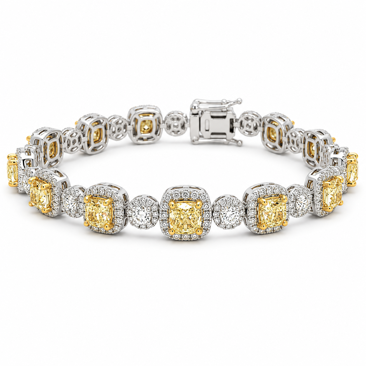 Whit Gold Yellow Diamond Bracelet
